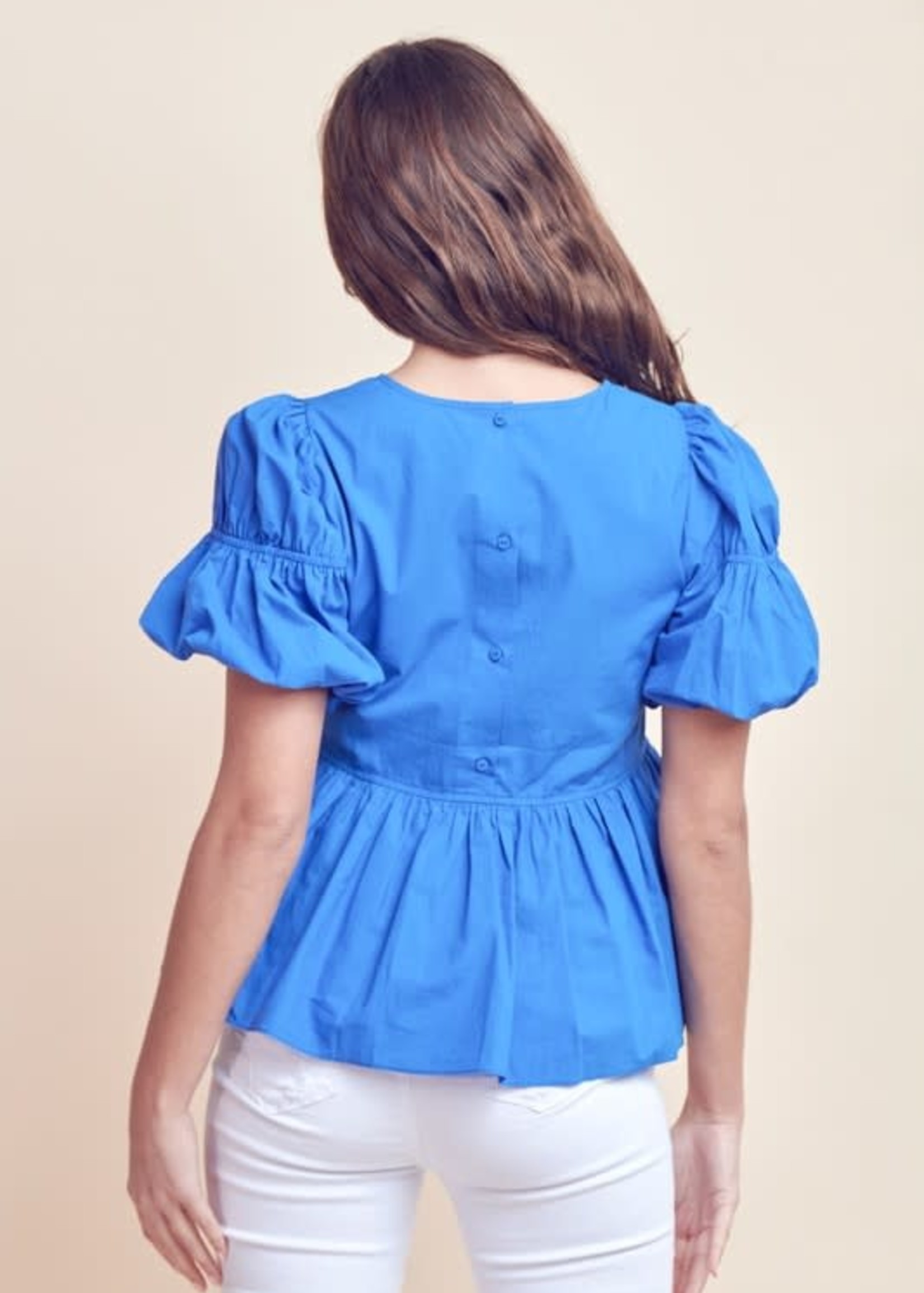 Puff Sleeve Baby Doll Top  (2 Colors)