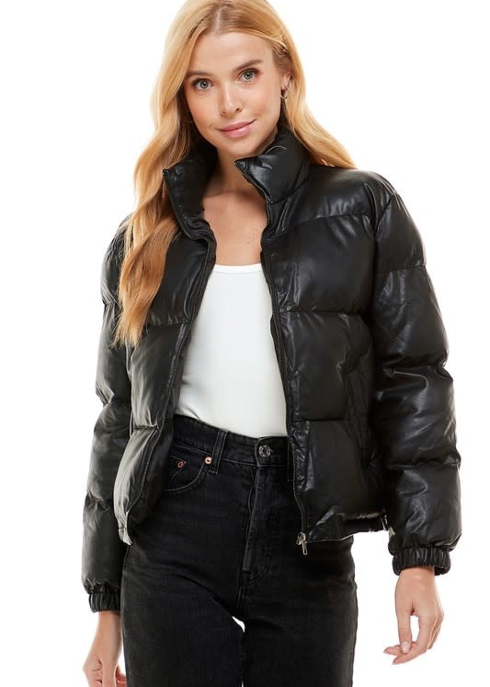 Leather Puffer Jacket (2 Colors)