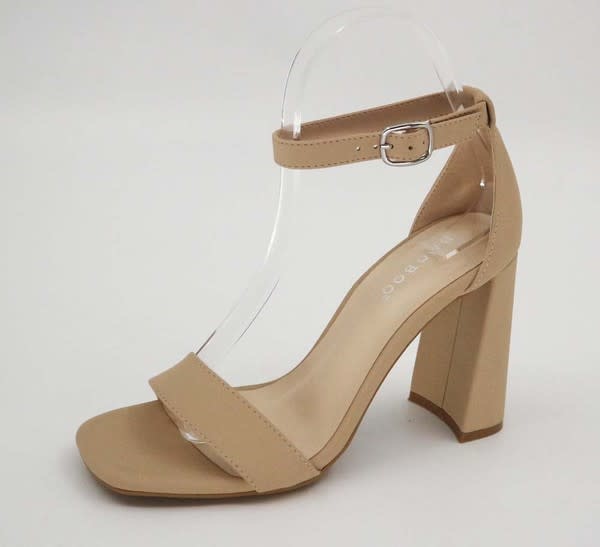 Nude block heel shoes hot sale