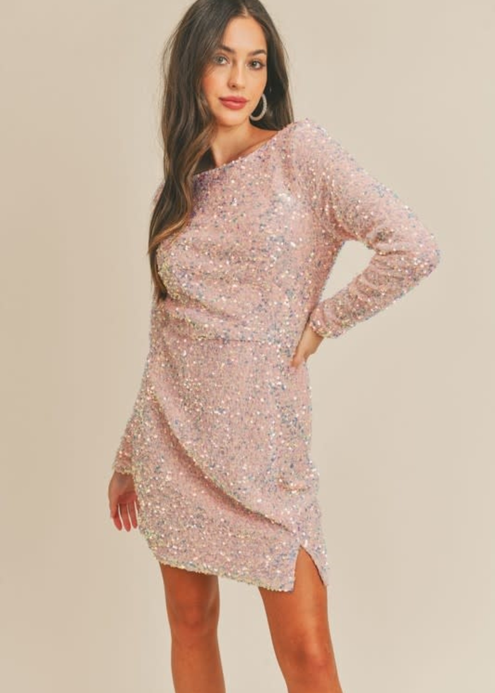 Shine Girl Pink Sequin Dress
