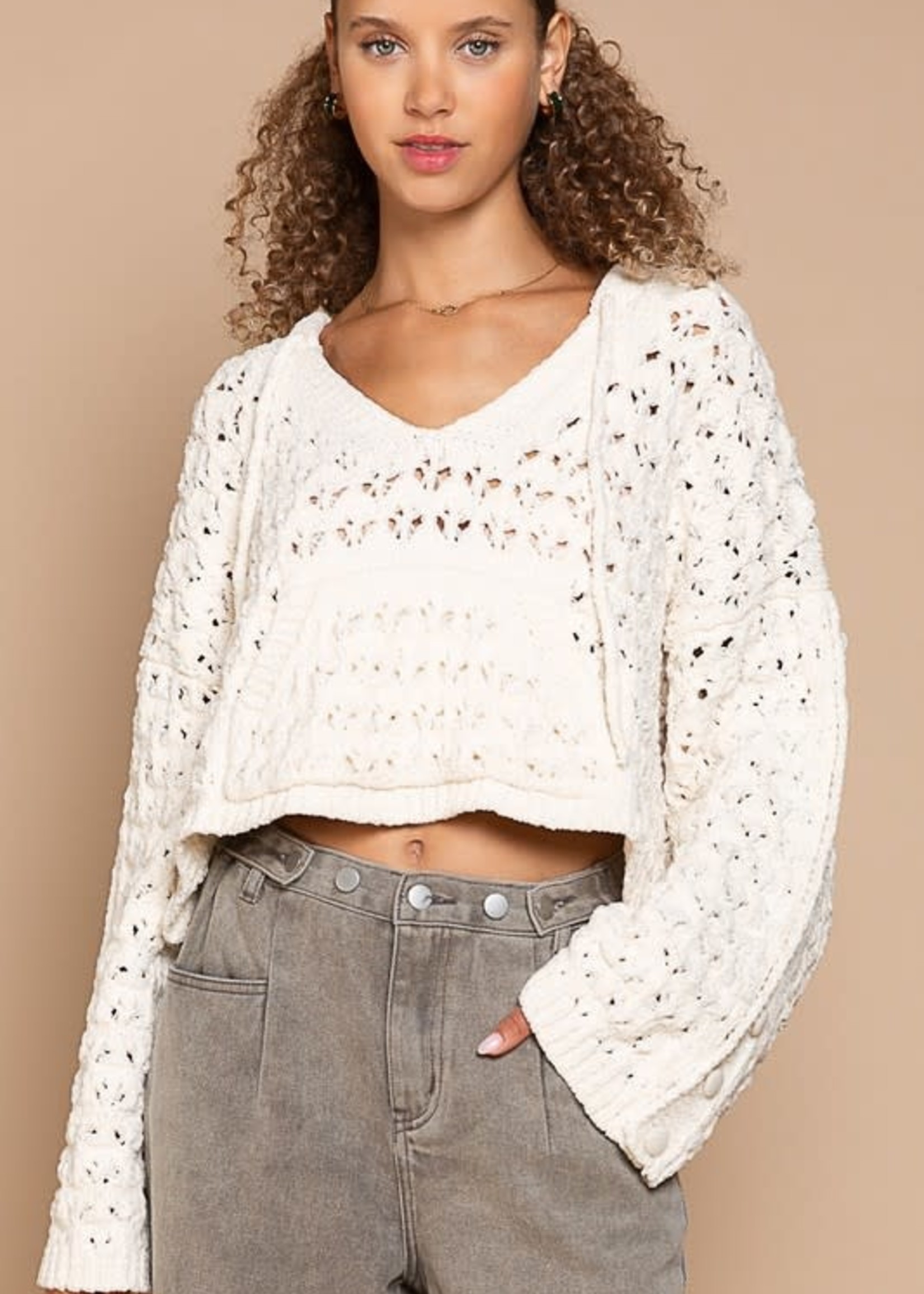 Cropped Chenille Sweater (2 Colors 