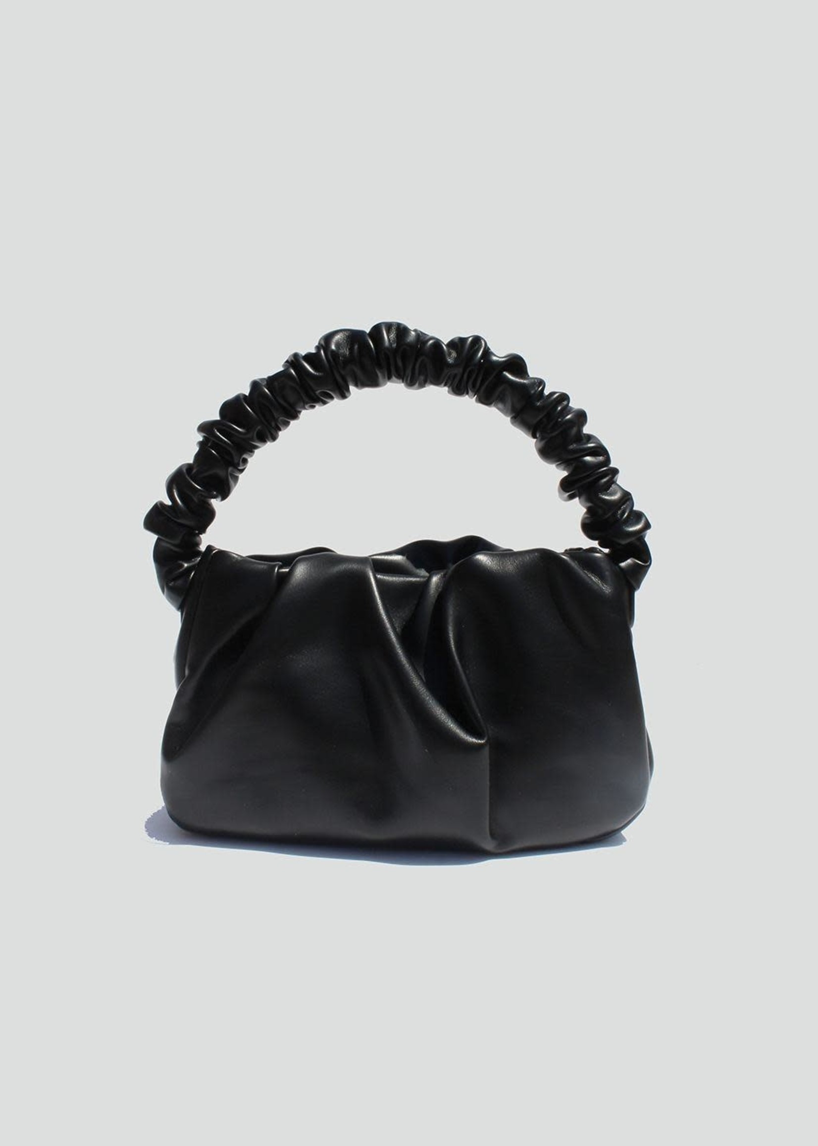 Black Purse with Rushed Handle - Cousin Couture