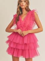 Frill Of The Moment Hot Pink Dress