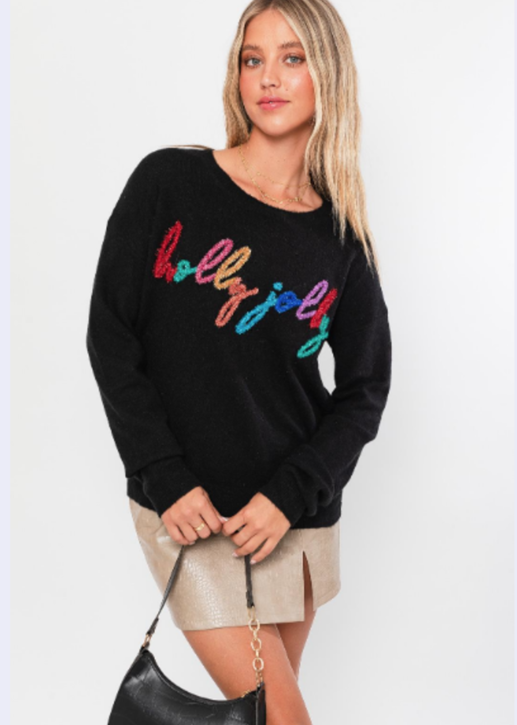 Holly Jolly Black Sweater