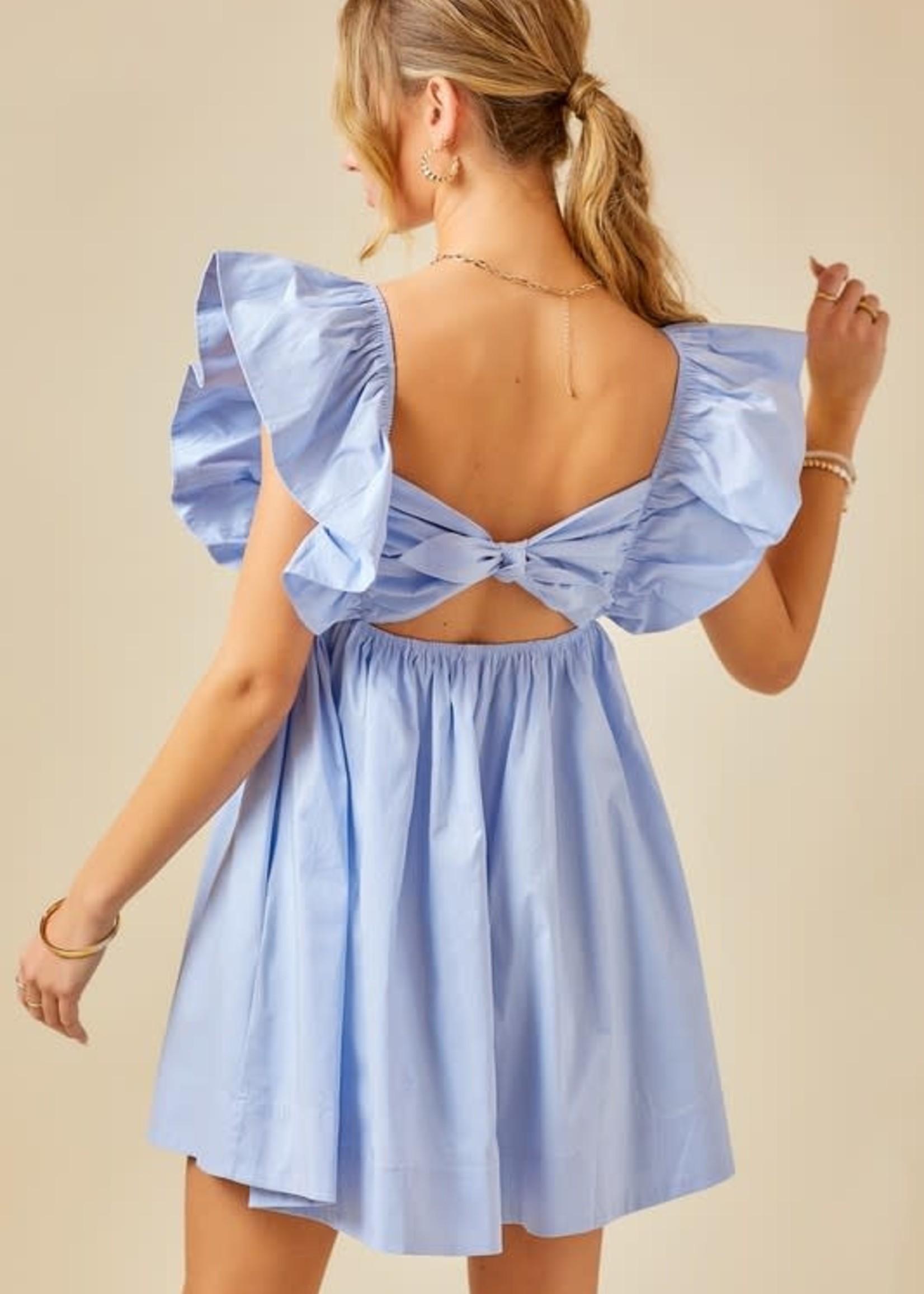 Spring Dream Blue Ruffle Dress