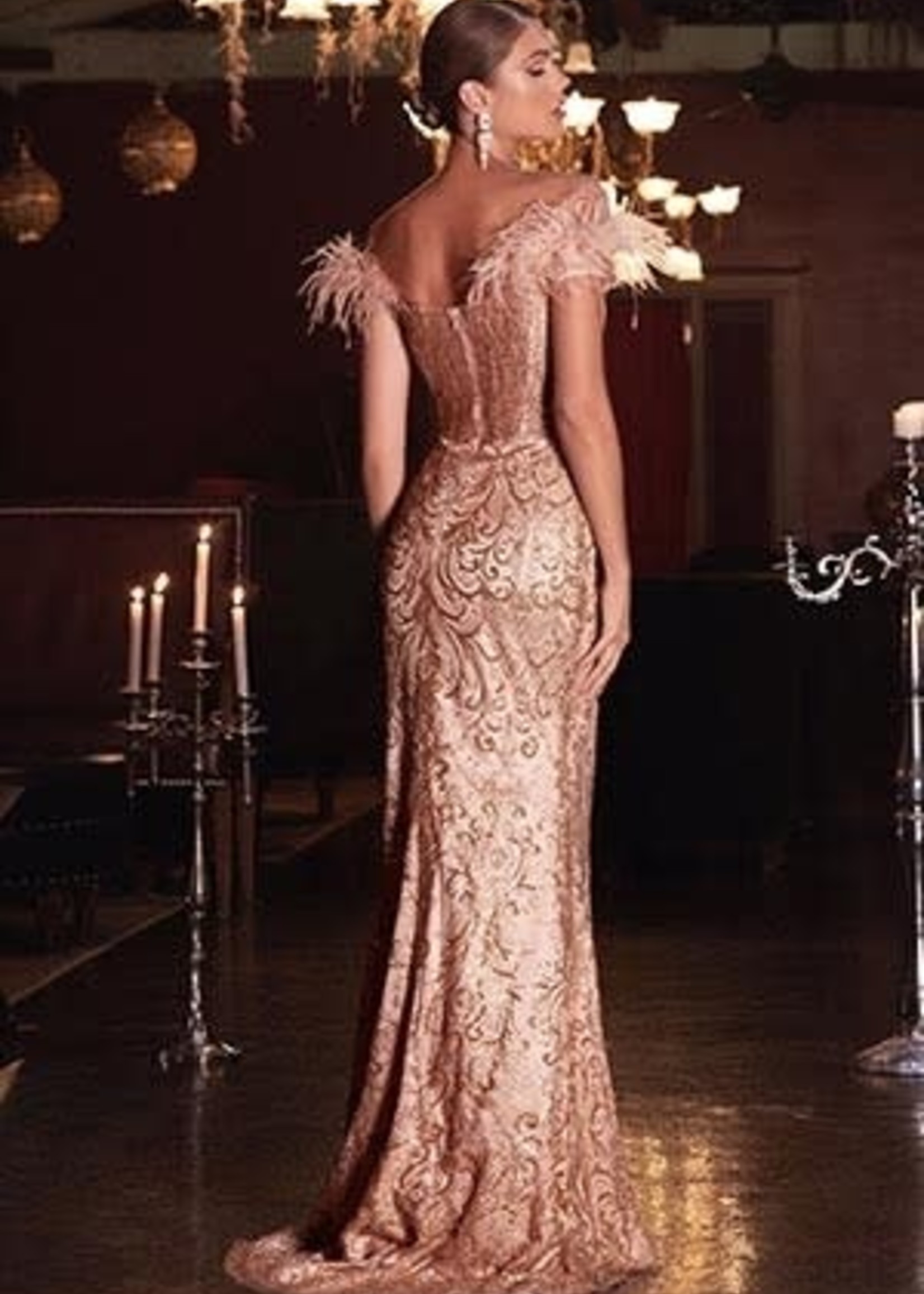 So Fabulous Feather Rose Gold Formal