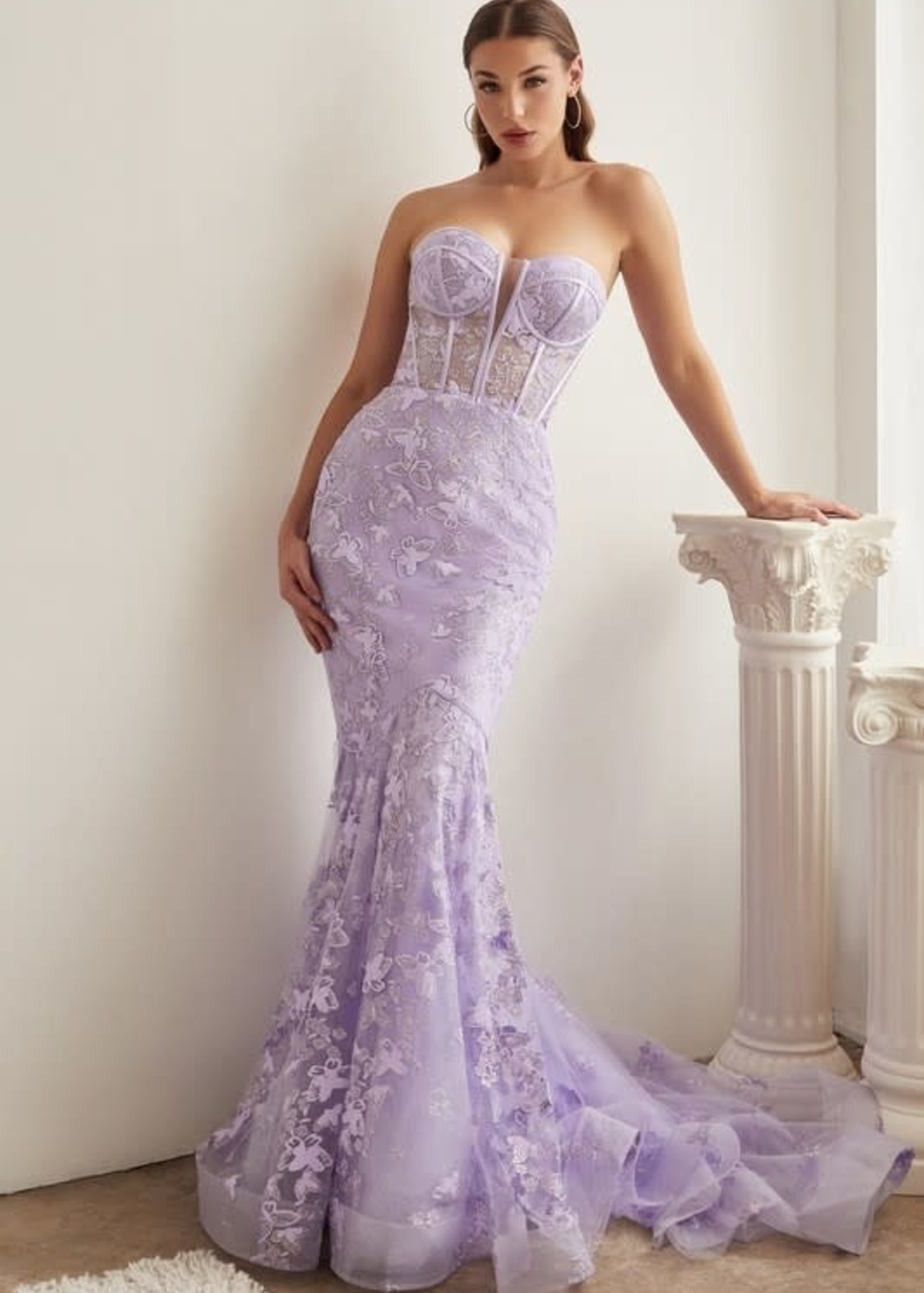 Butterfly Lavender Corset Formal