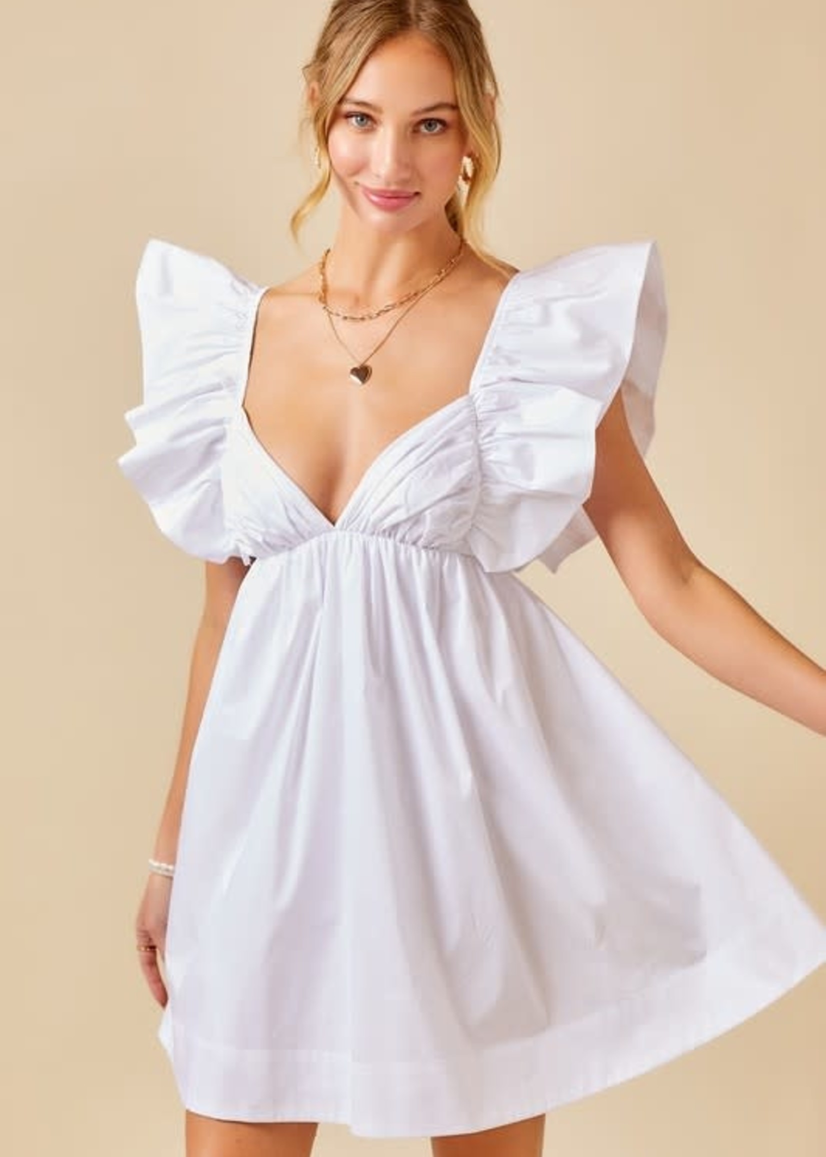 Spring Dream White Ruffle Dress