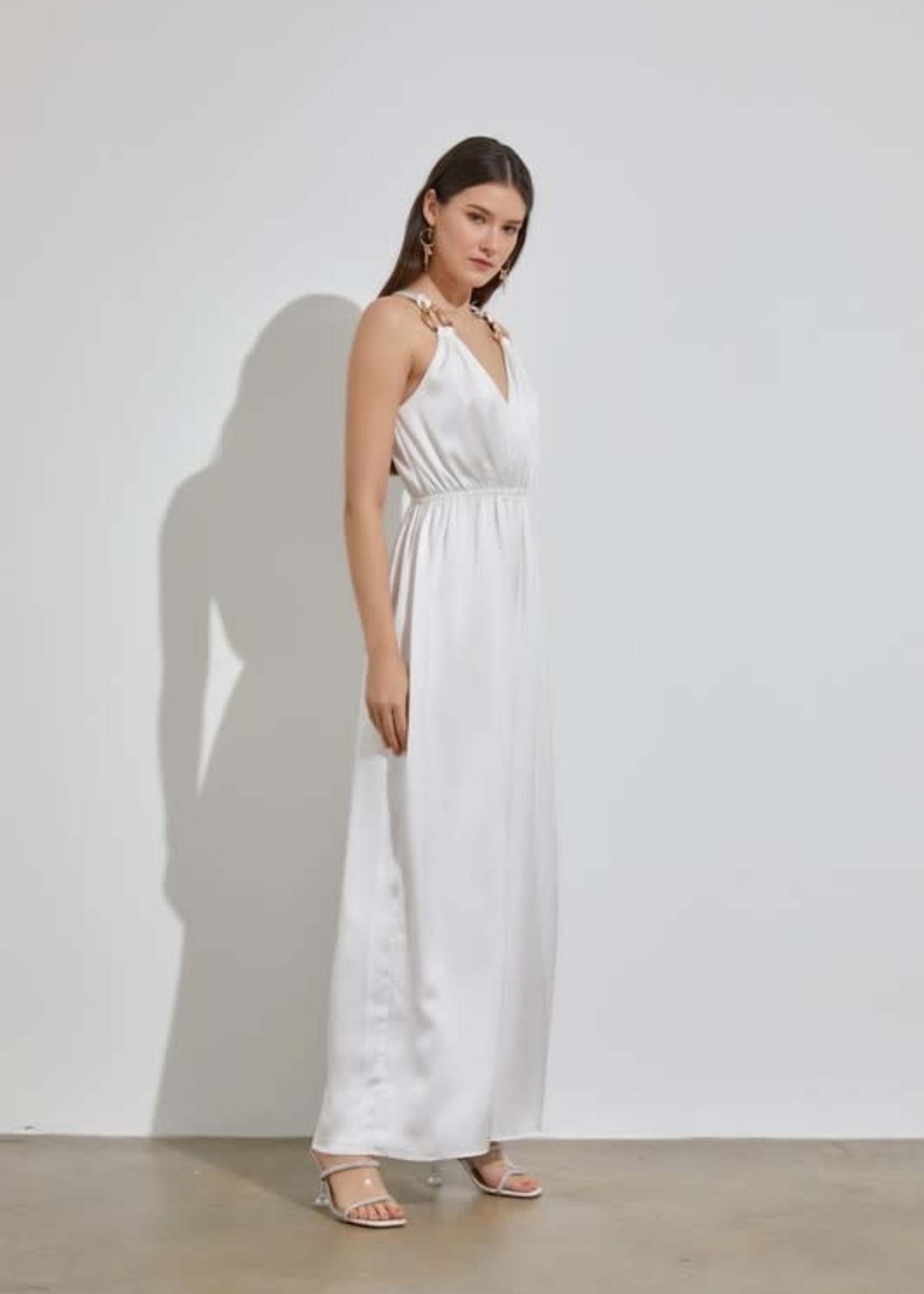 Pretty Details White Satin Jumpsuit