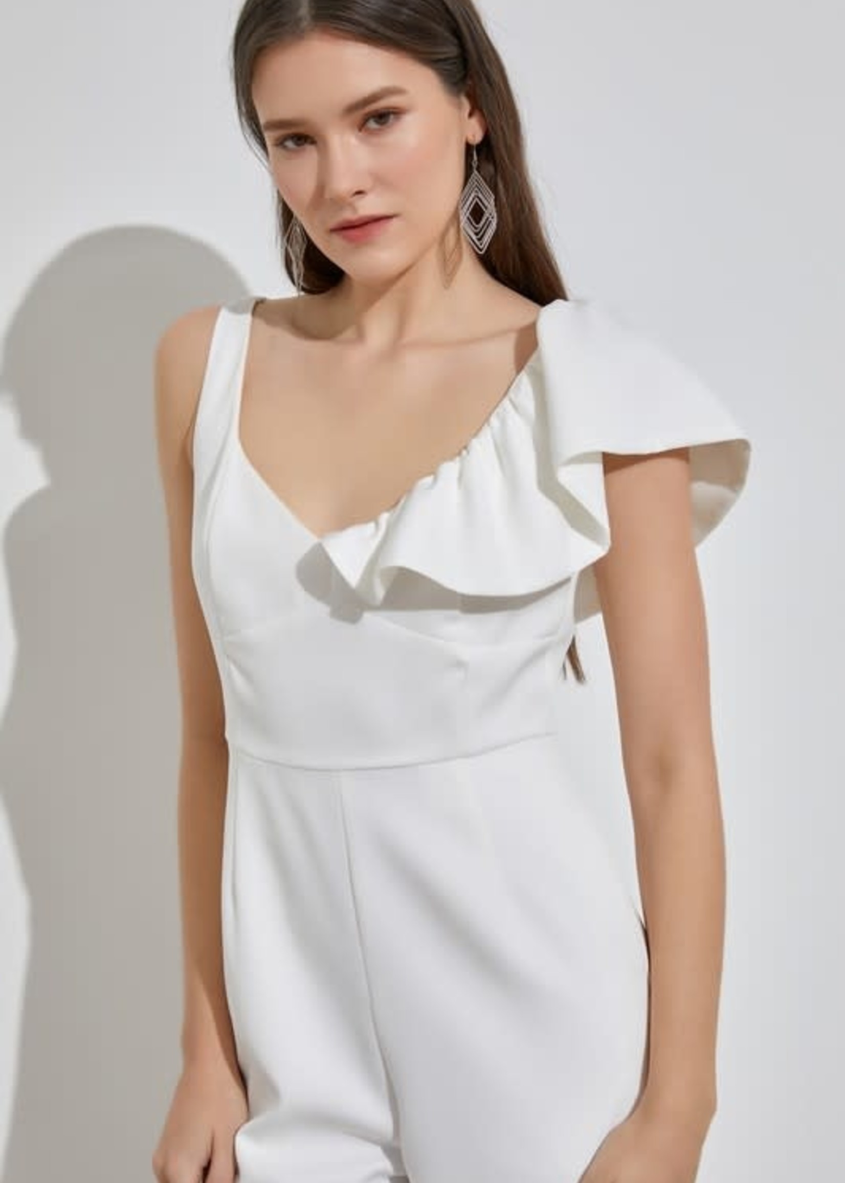 White On Ruffle Jumpsuit