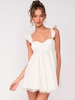 Pretty Swiss Dot White Dress