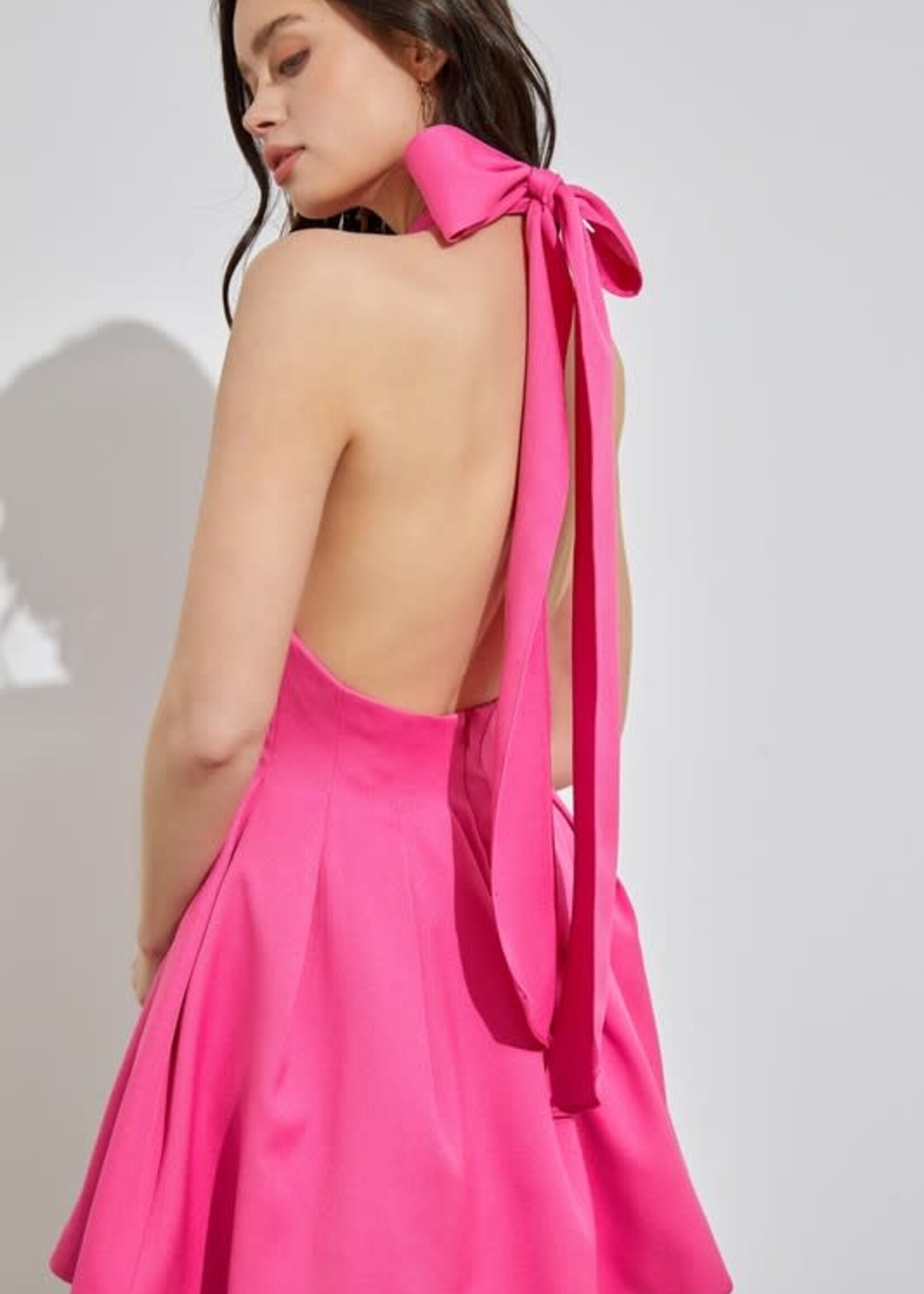 Criss Cross Hot Pink Party Dress