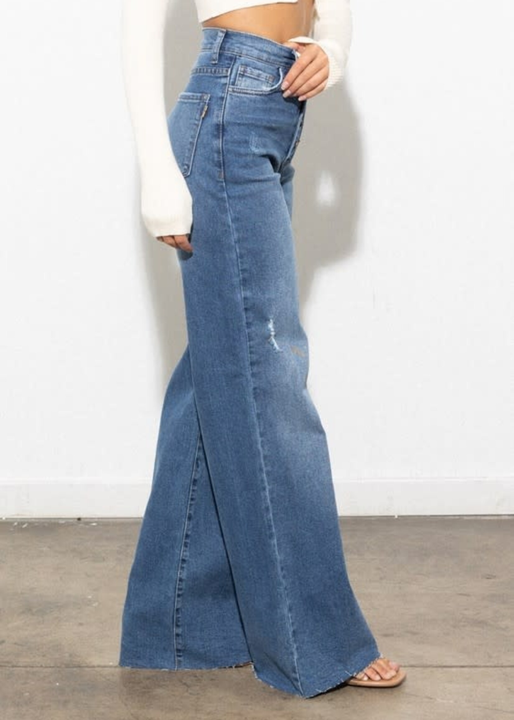 Criss Cross Wide Leg Denim