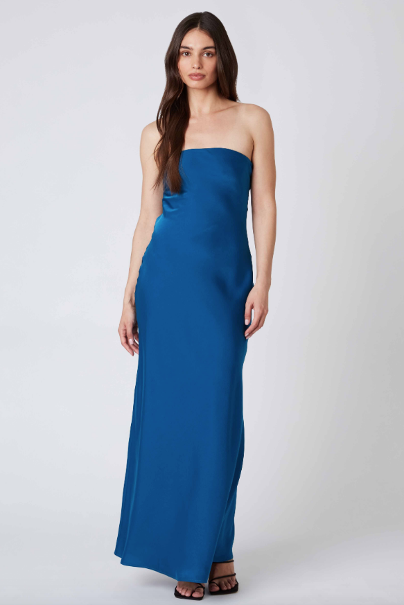 Stunning Satin Open Back Maxi Colors Cousin Couture