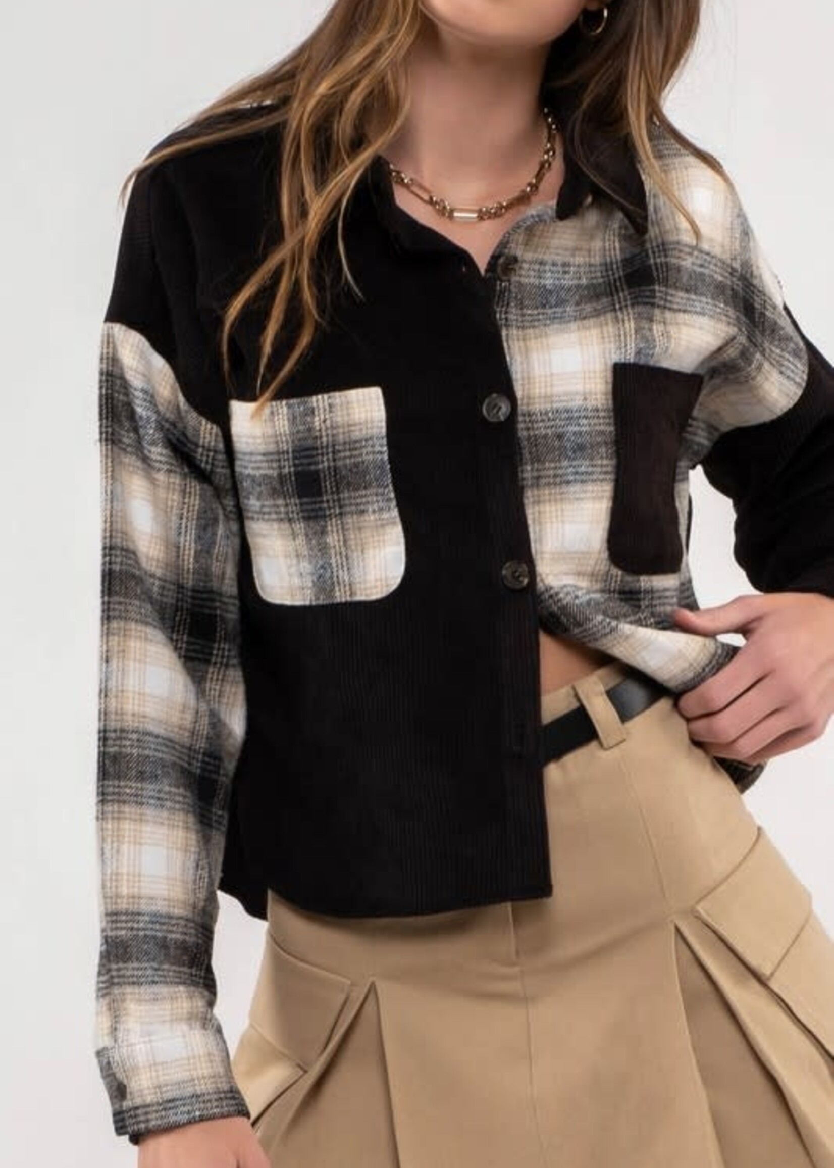 Contrast Plaid Top (3 Colors)