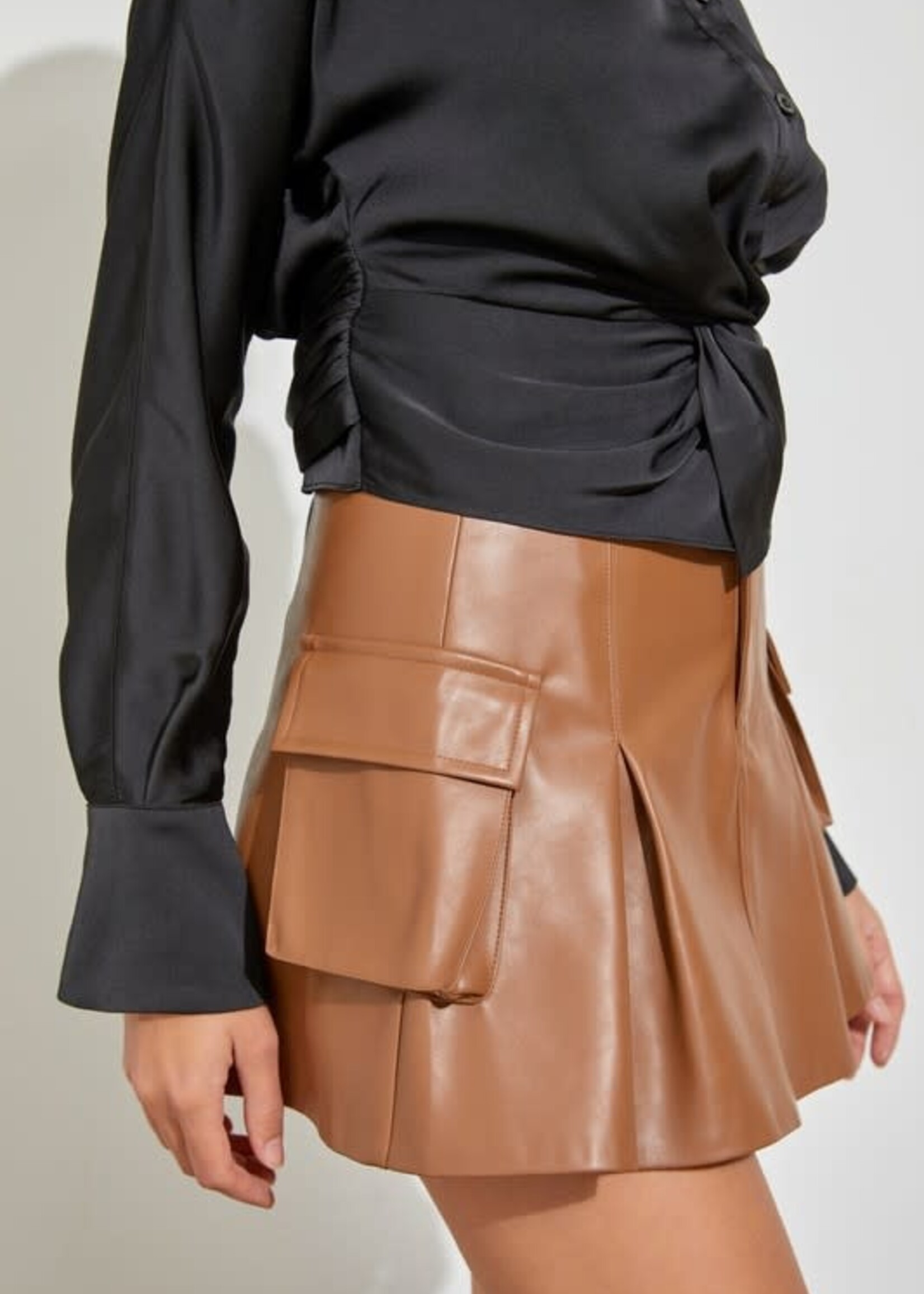 Leather Cargo Skirt (4 Colors)