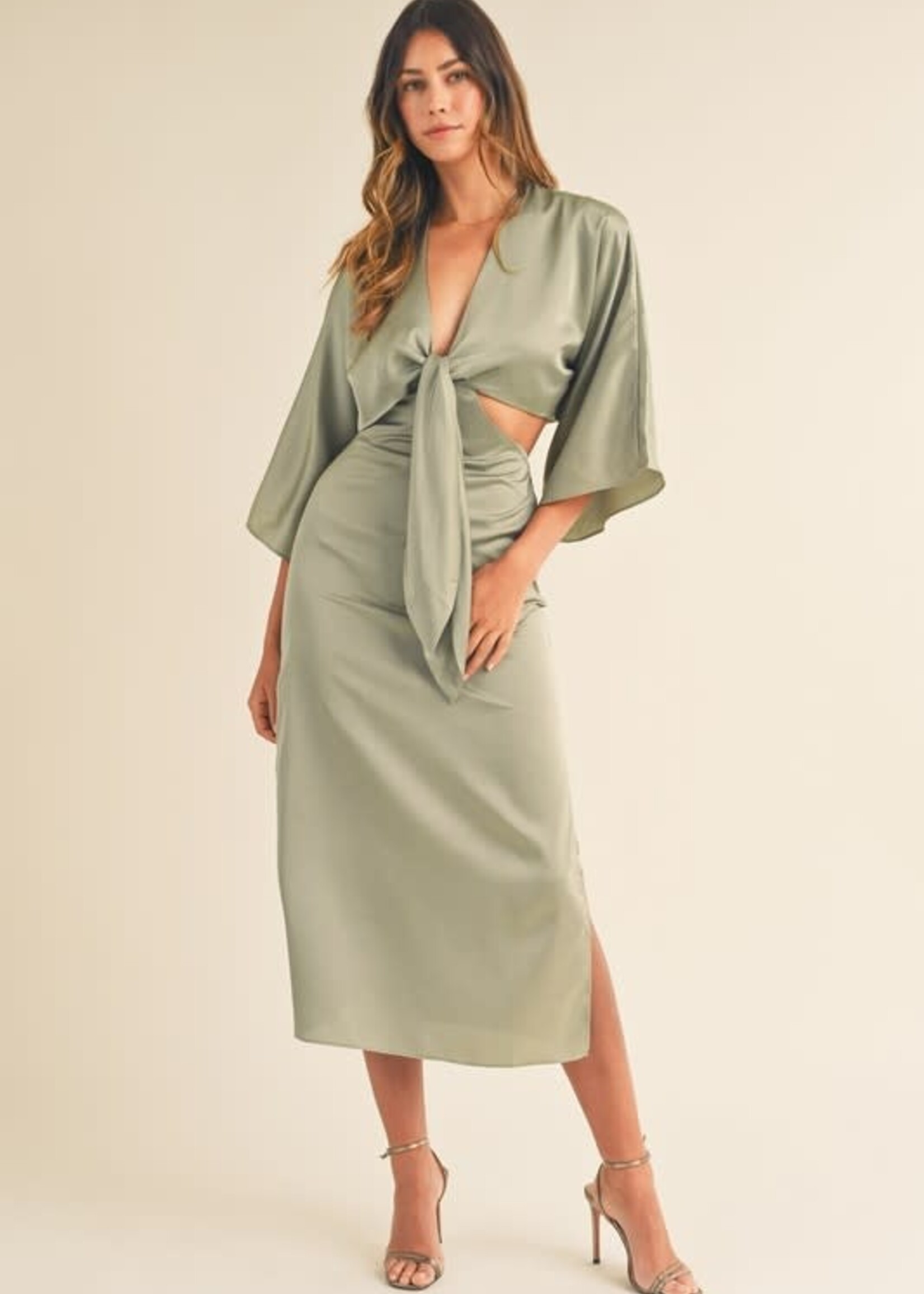 Satin Midi Dress ( 2 Colors)