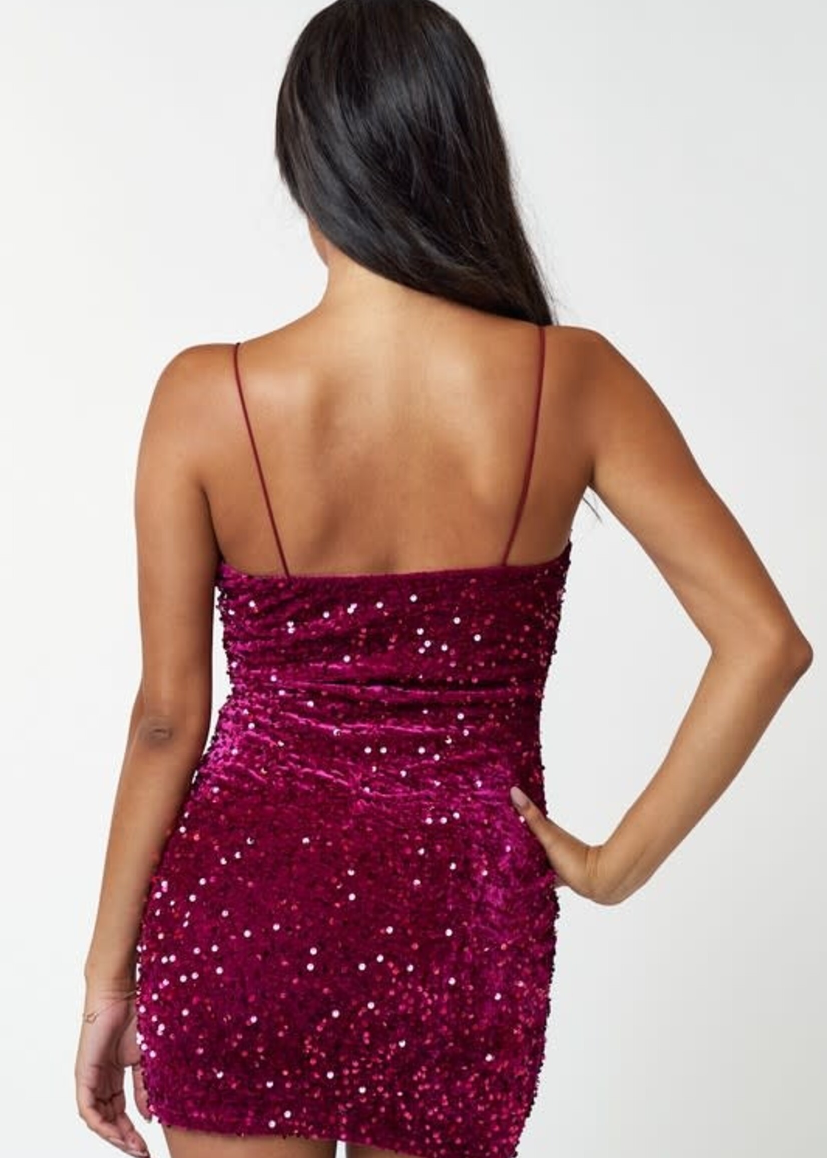 Sparkle Into The Night Magenta Dress