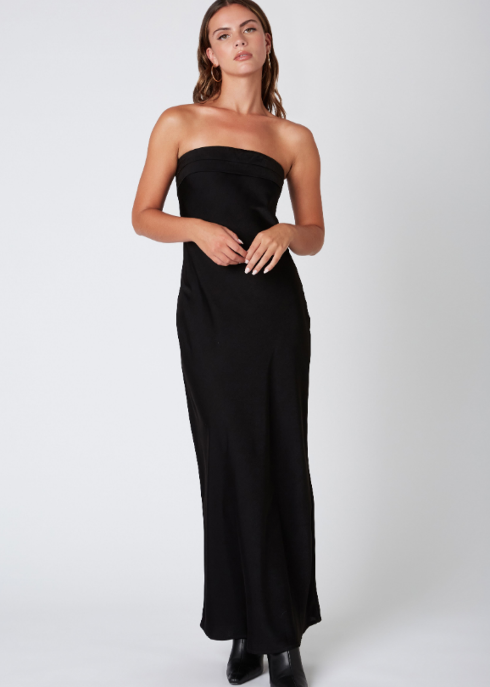 The Occassion Satin Black Dress