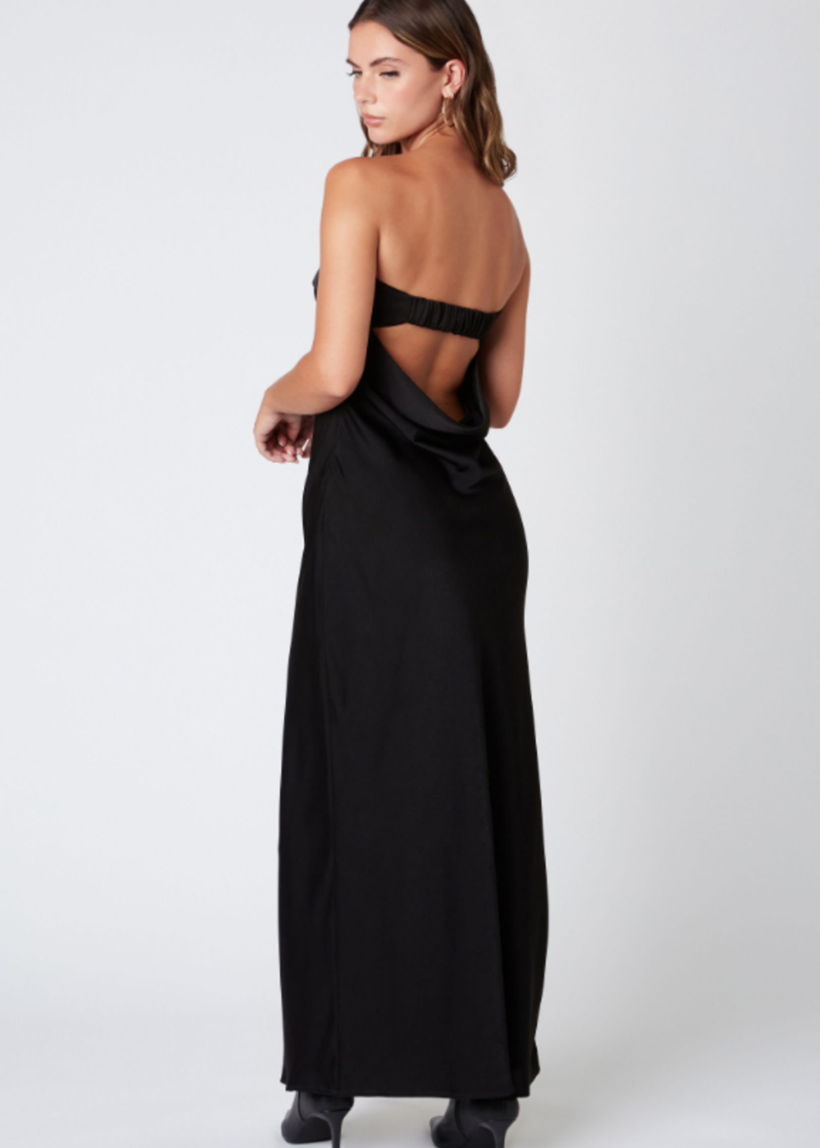 The Occassion Satin Black Dress