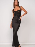 Never Better Black Satin Dress