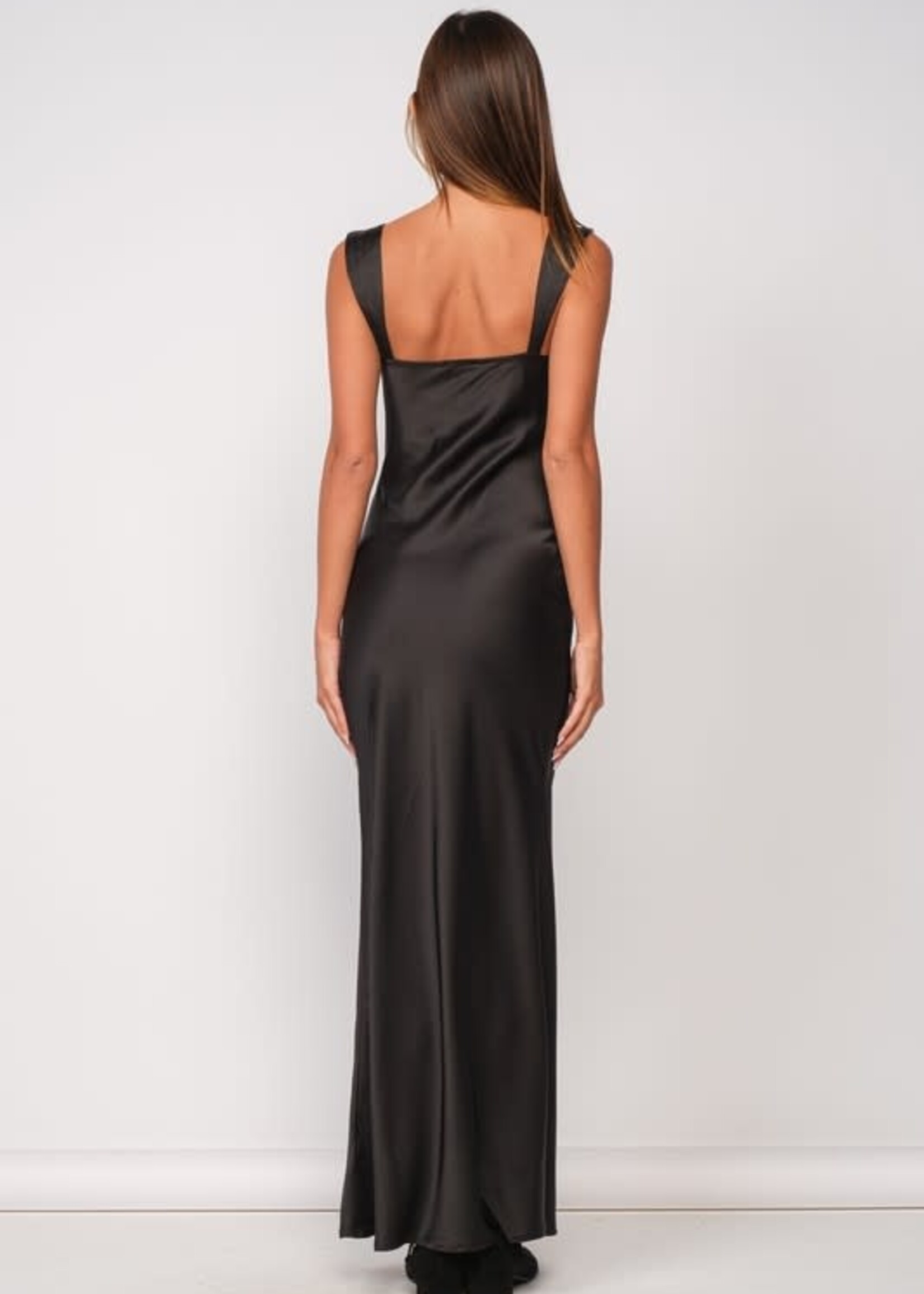 Never Better Black Satin Dress