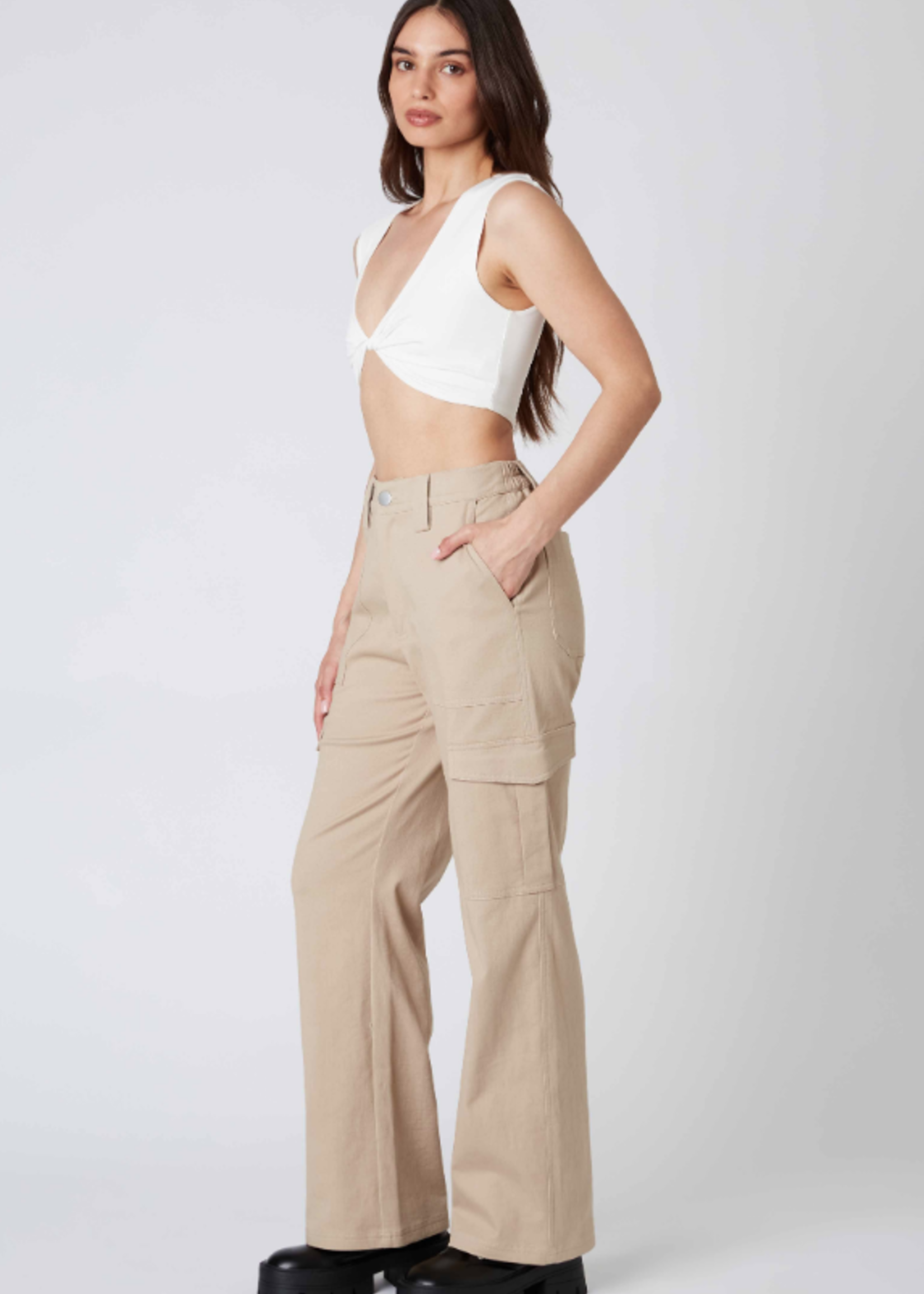 Best Days Taupe Cargo Pants - Cousin Couture