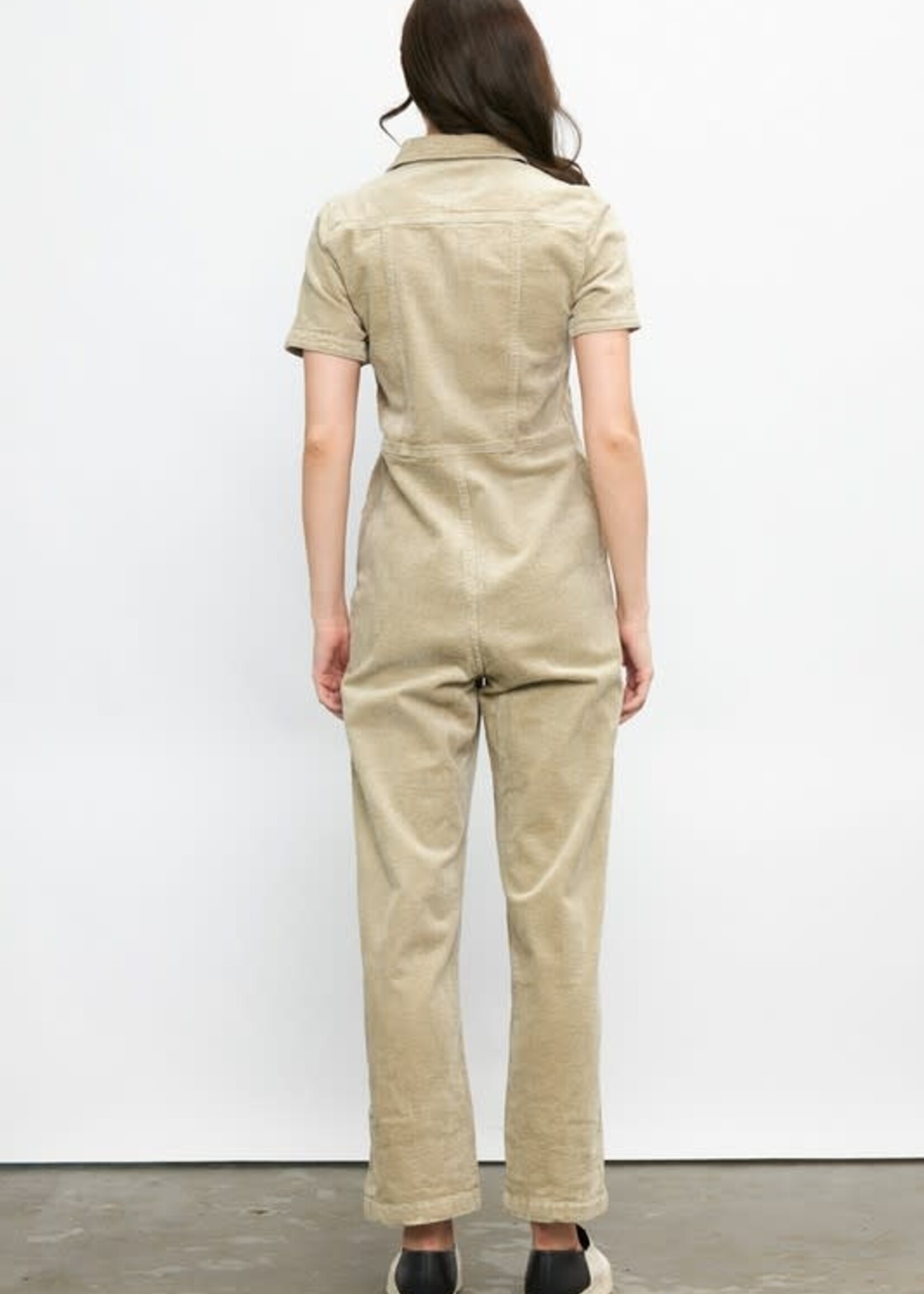 Beige Corduroy Jumpsuit