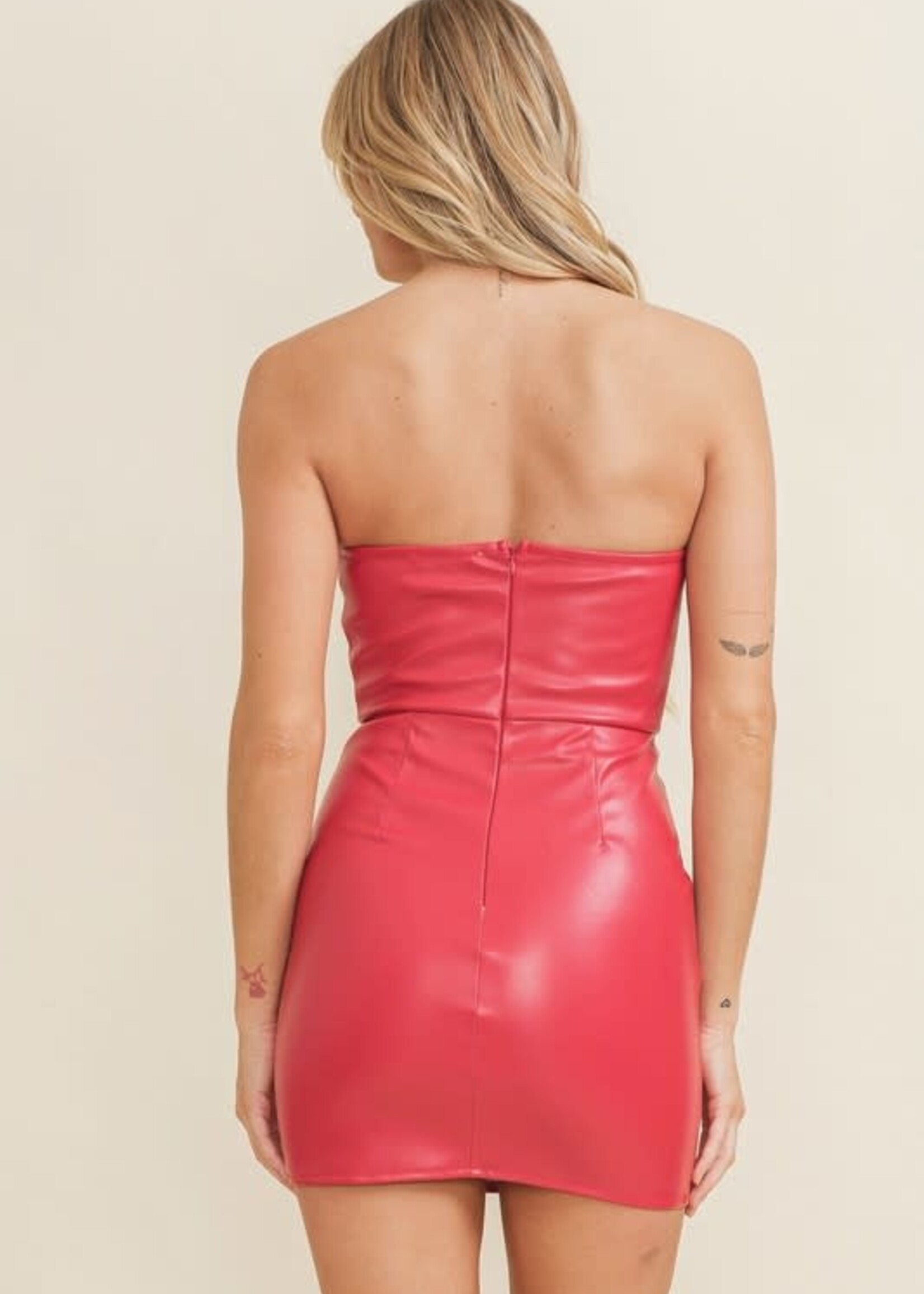 Red Leather Dress