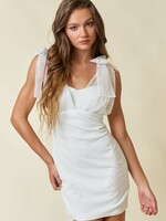 Pearl Detail White Dress