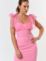 Pearl Detail Pink Dress