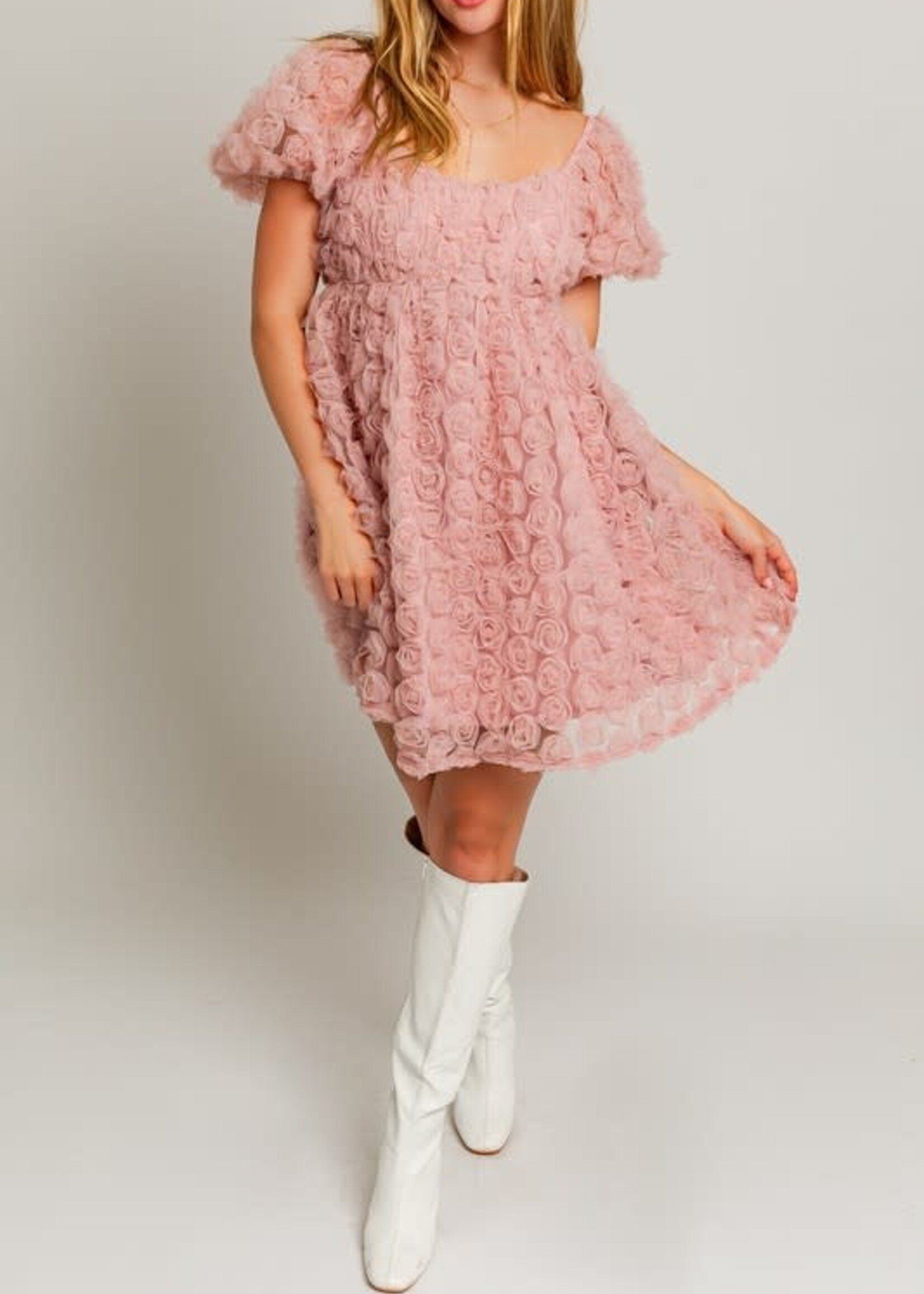 Blush Rosette Dress