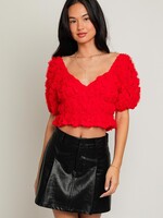 Red Rossette Top