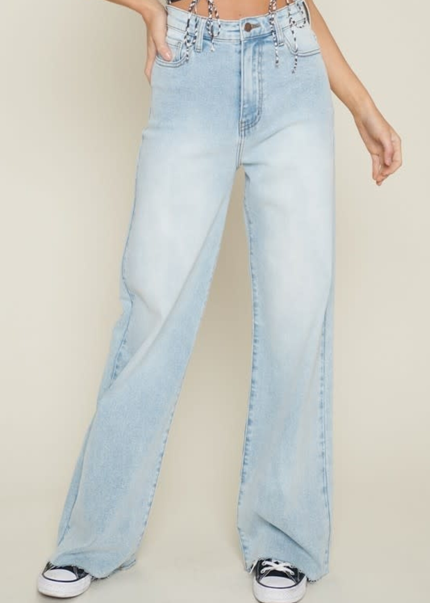 High Rise Light Wash Denim