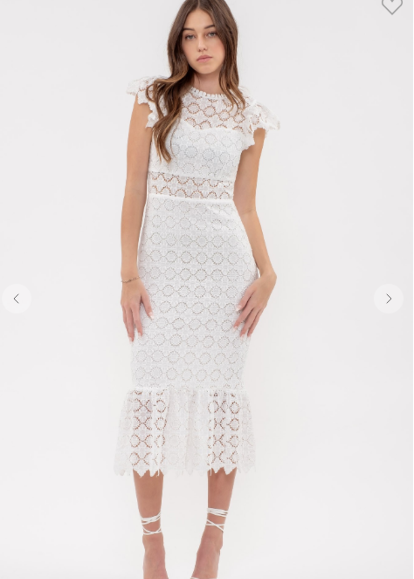 White Lacey Midi Dress