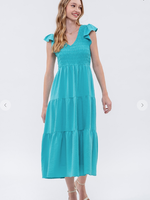 Pretty Aqua Midi Dress