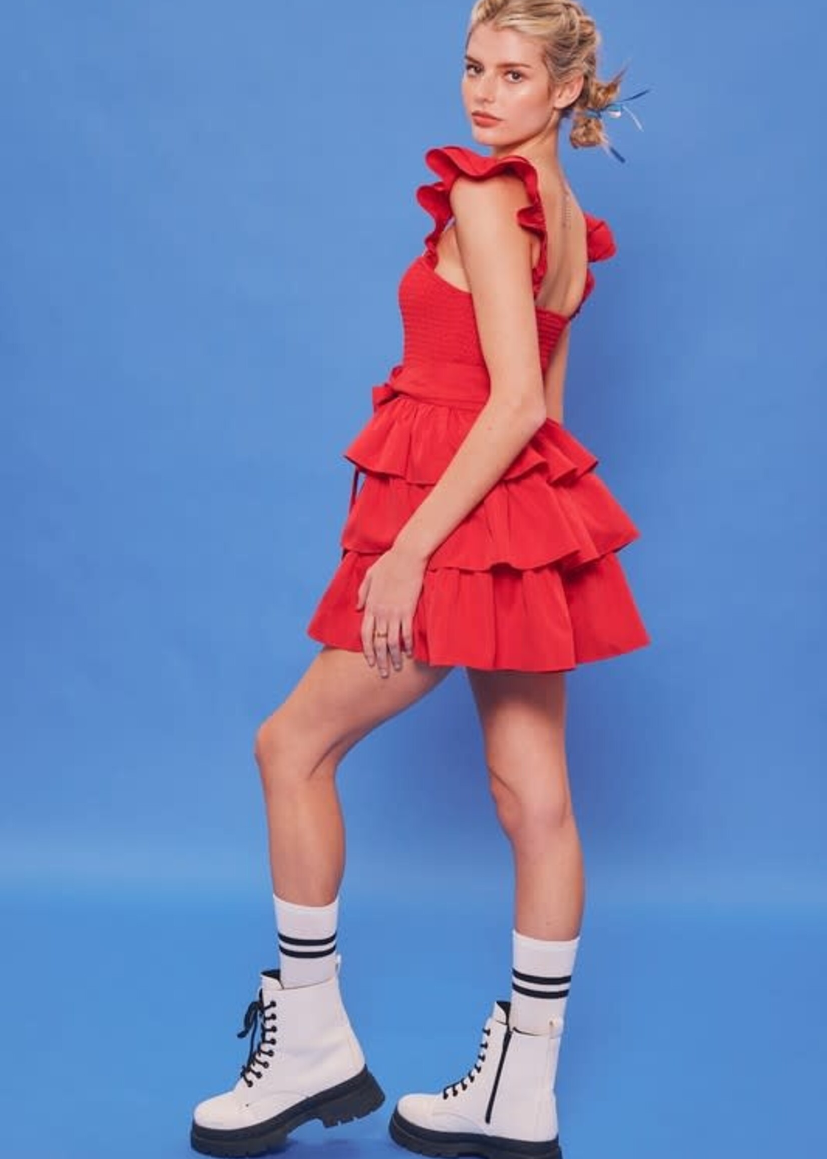 Ruffle It Up Red Romper