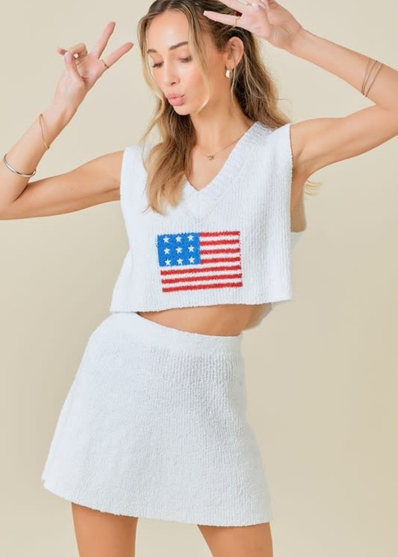 Americana White Skirt