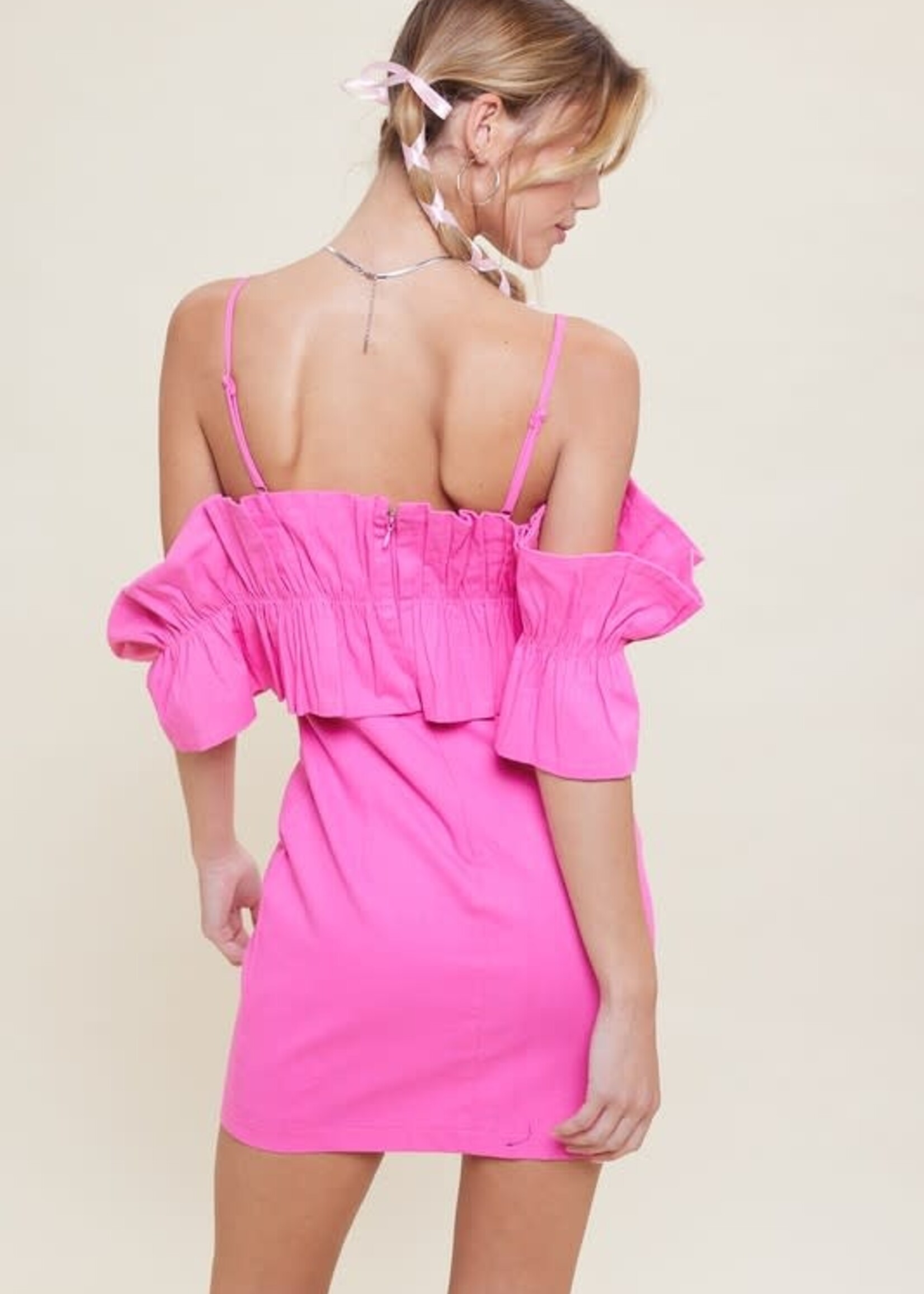 Pop Off Pink Ruffle Dress