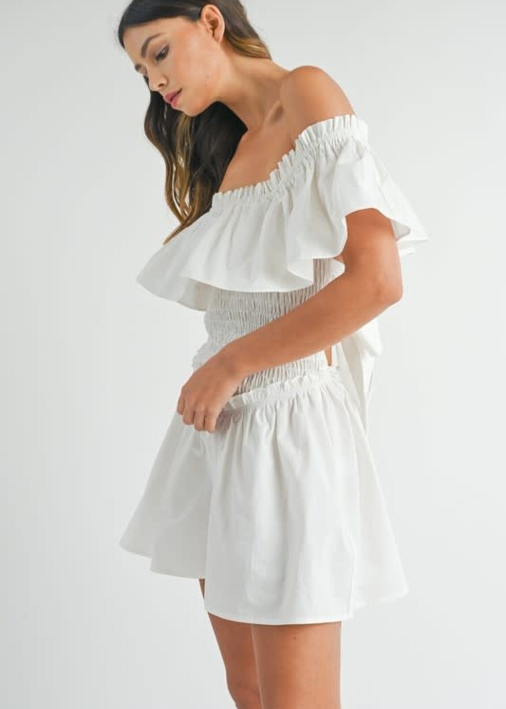 Celebrate The Moment Ruffle White Romper