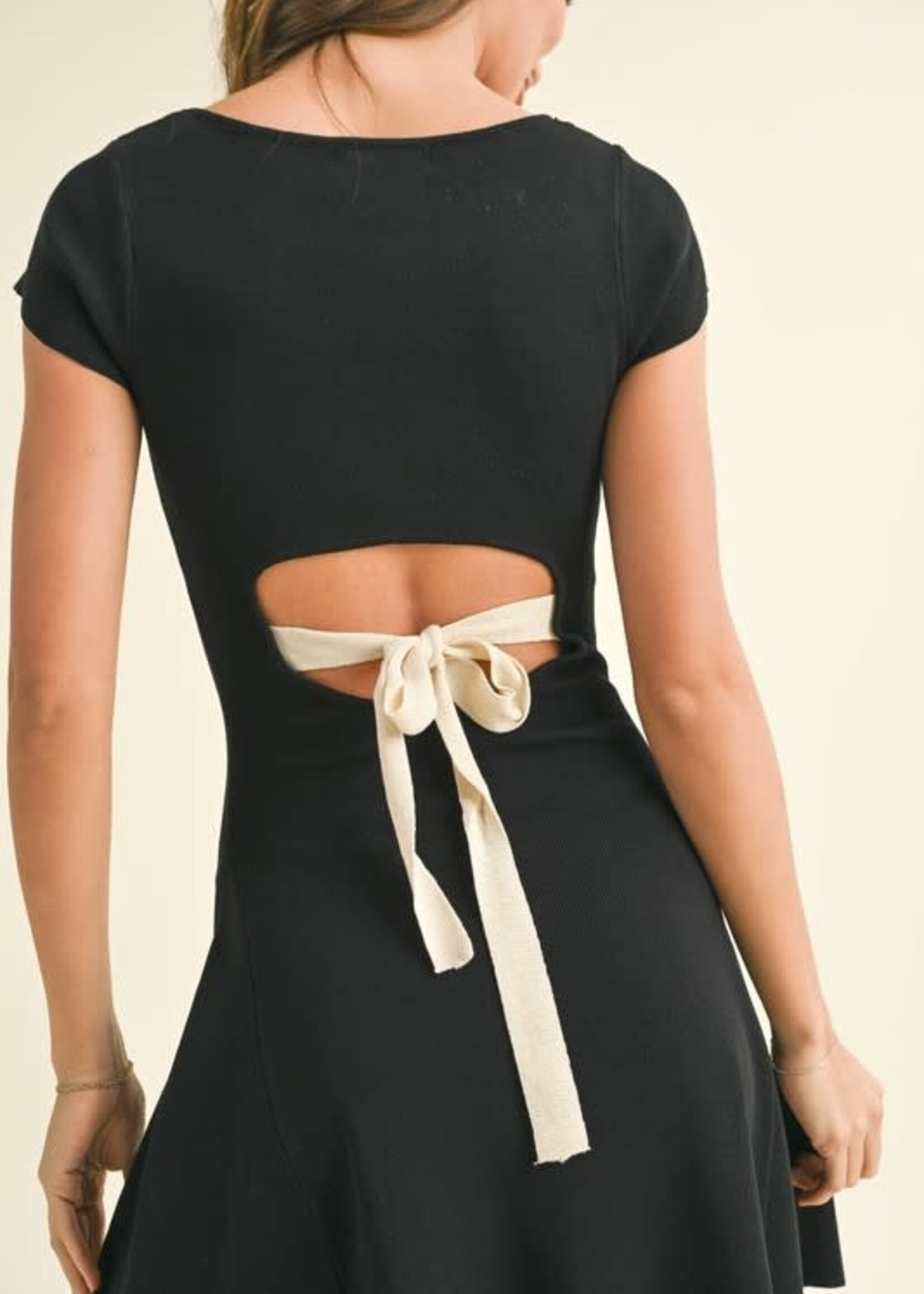 Cute Little Black Bow Back Dress