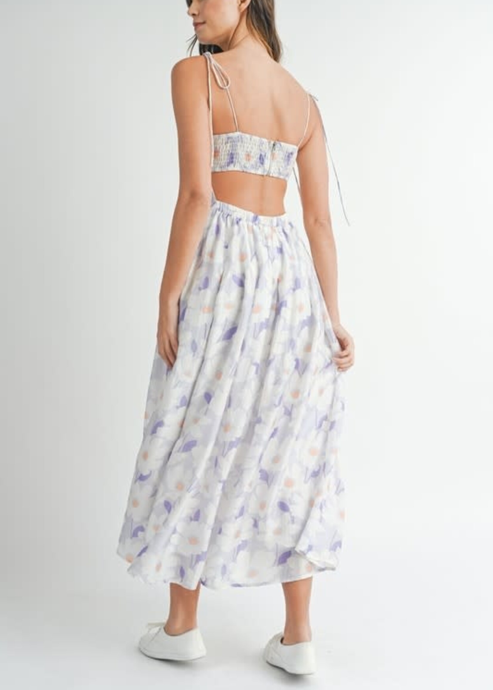 Lavender Floral Midi Dress