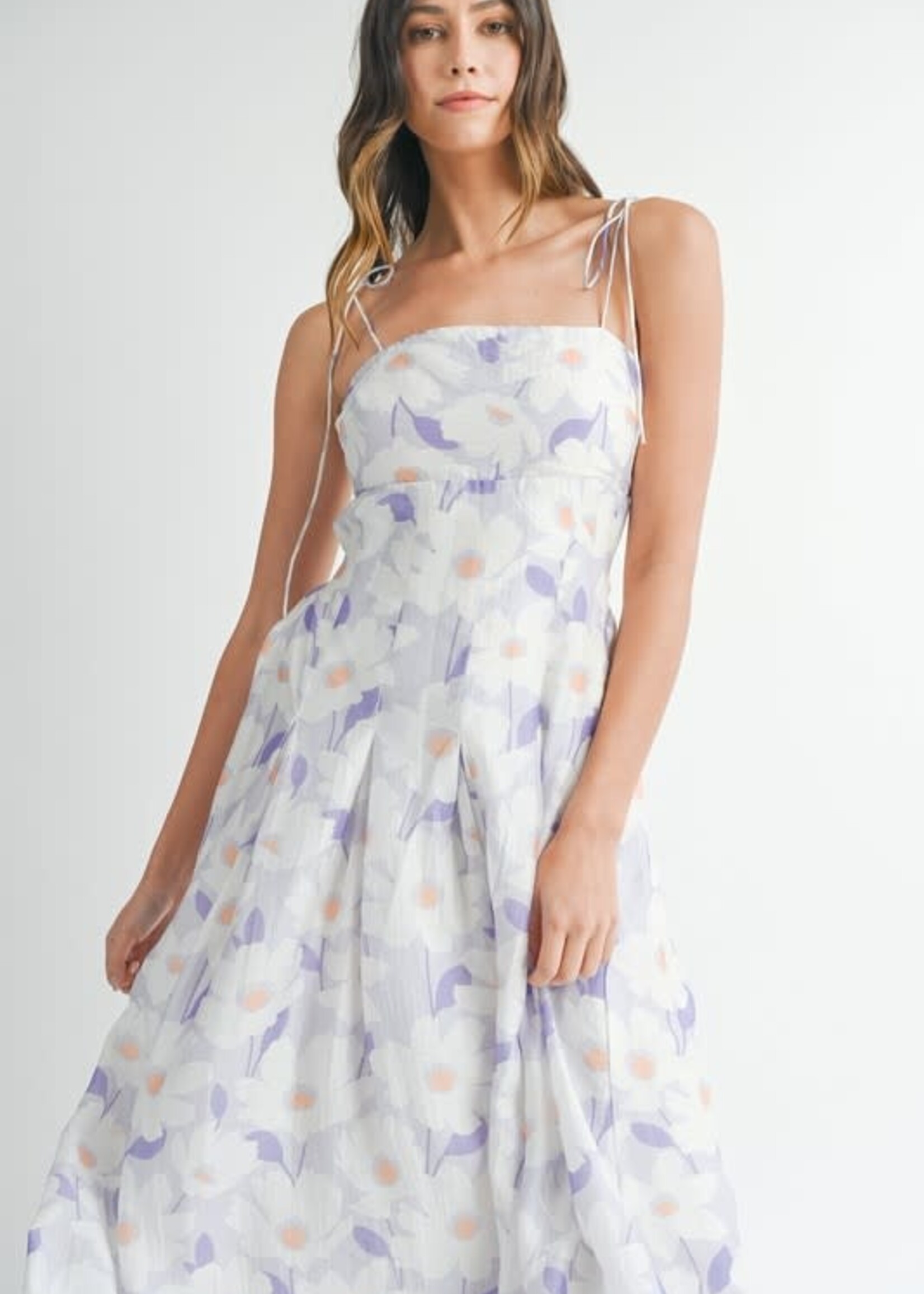 Lavender Floral Midi Dress