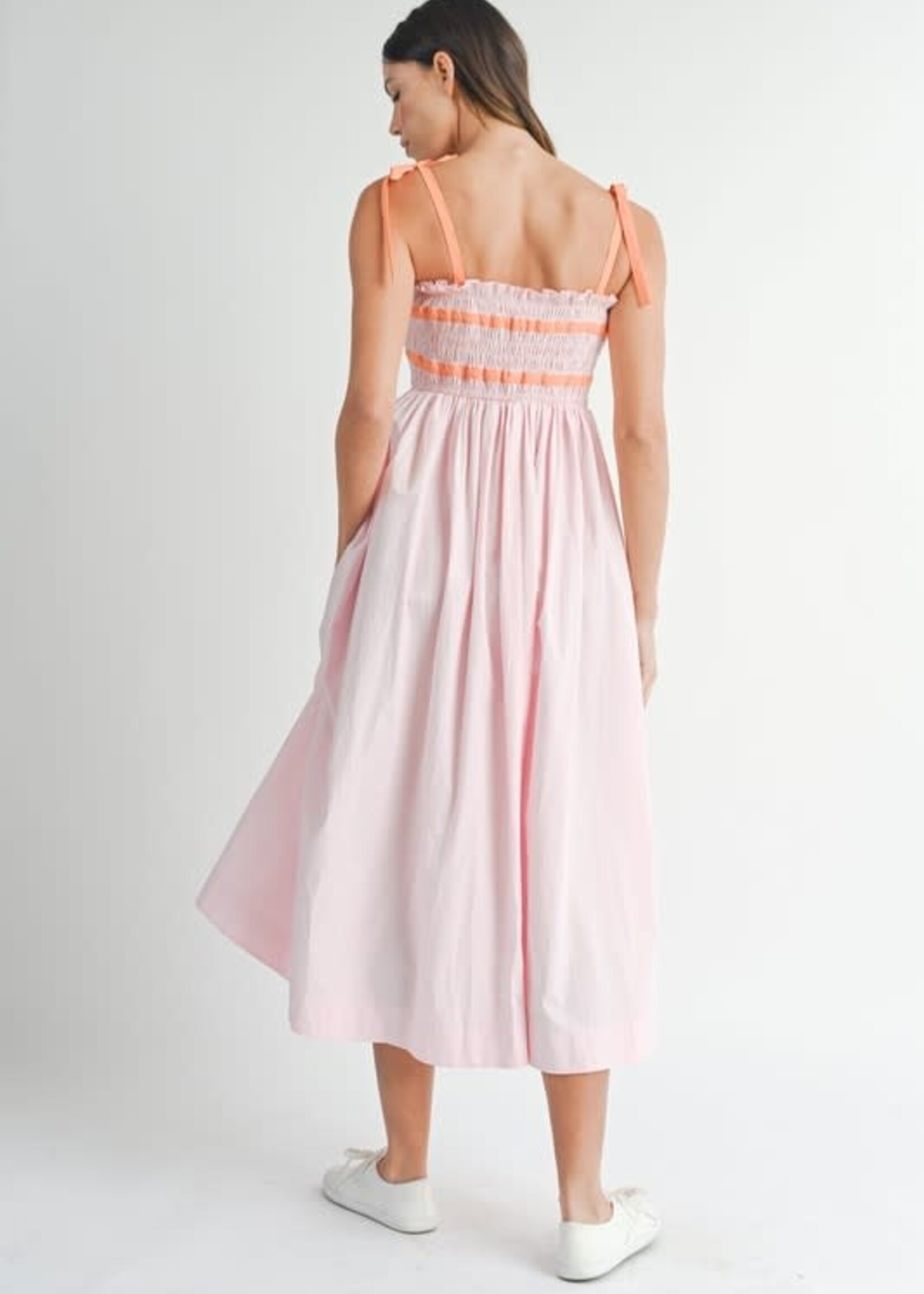 Pretty Pink Bow Midi Dress