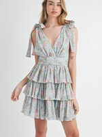 Summer Garden Blue Floral Dress