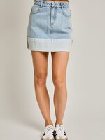 Cuffed Denim Skirt