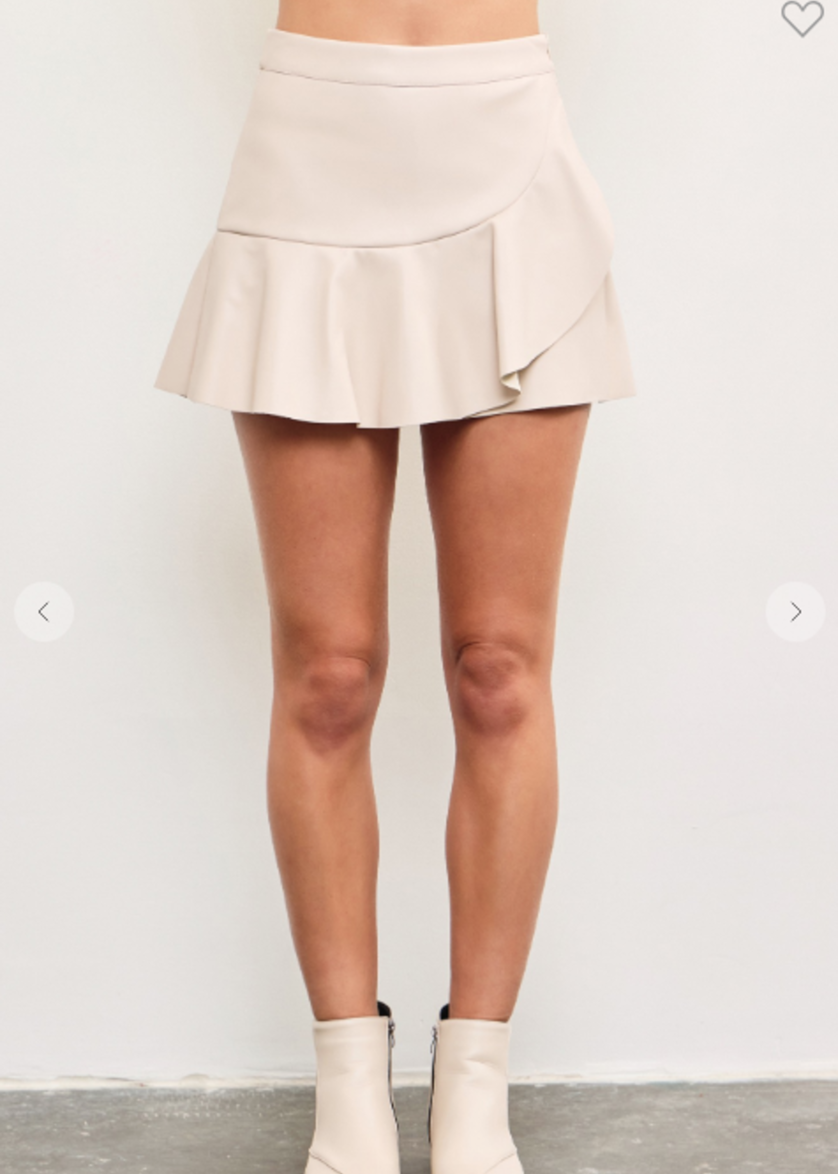 スカート sheller Leather combination tweed skort スカート sheller Leather combination tweed skort Pleated