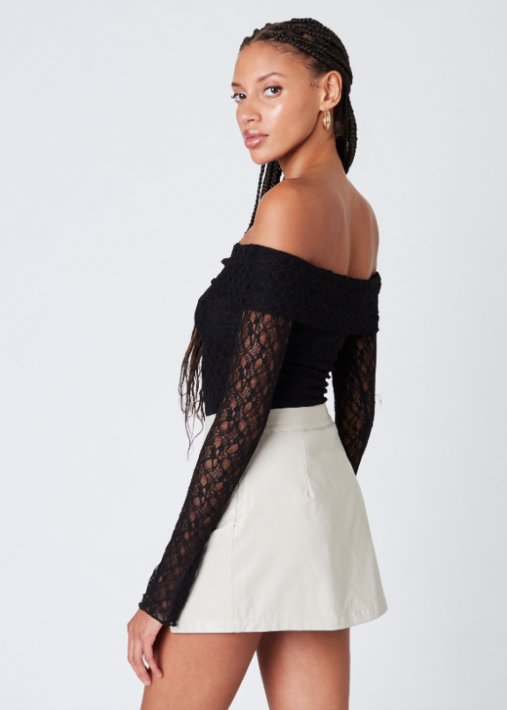 Love Of Neutral Leather Skort