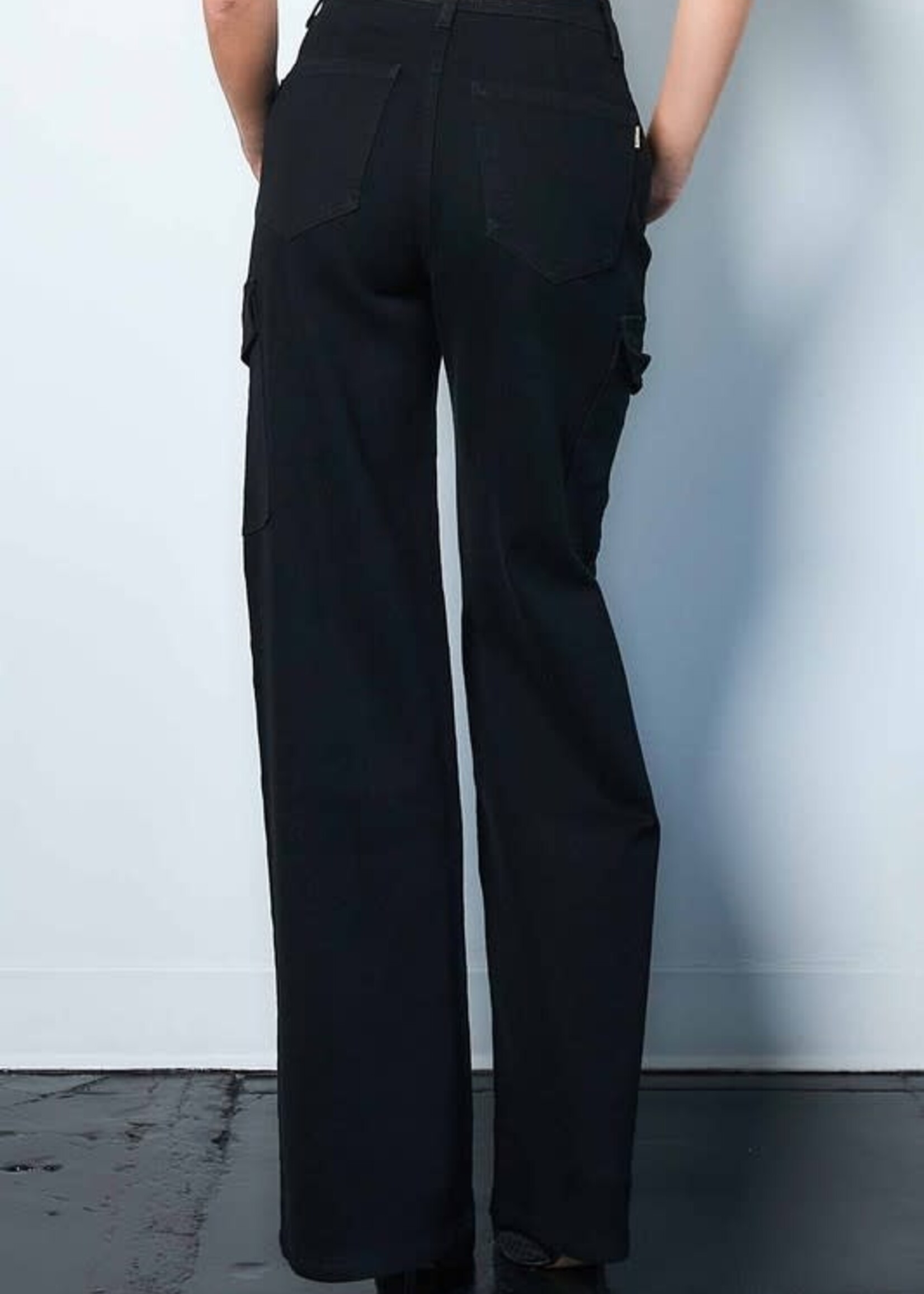 High Rise Black Wide Denim