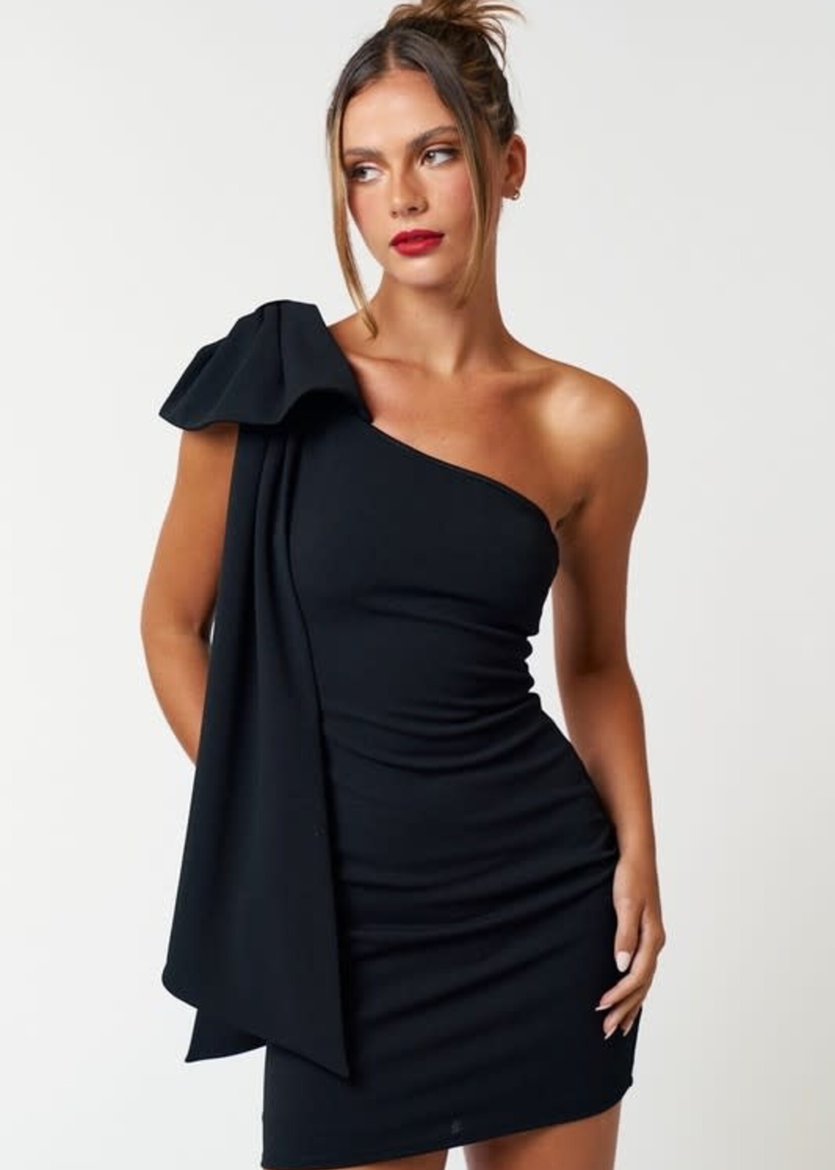 Beautiful Bow One Shoulder Dress (3 Colors)